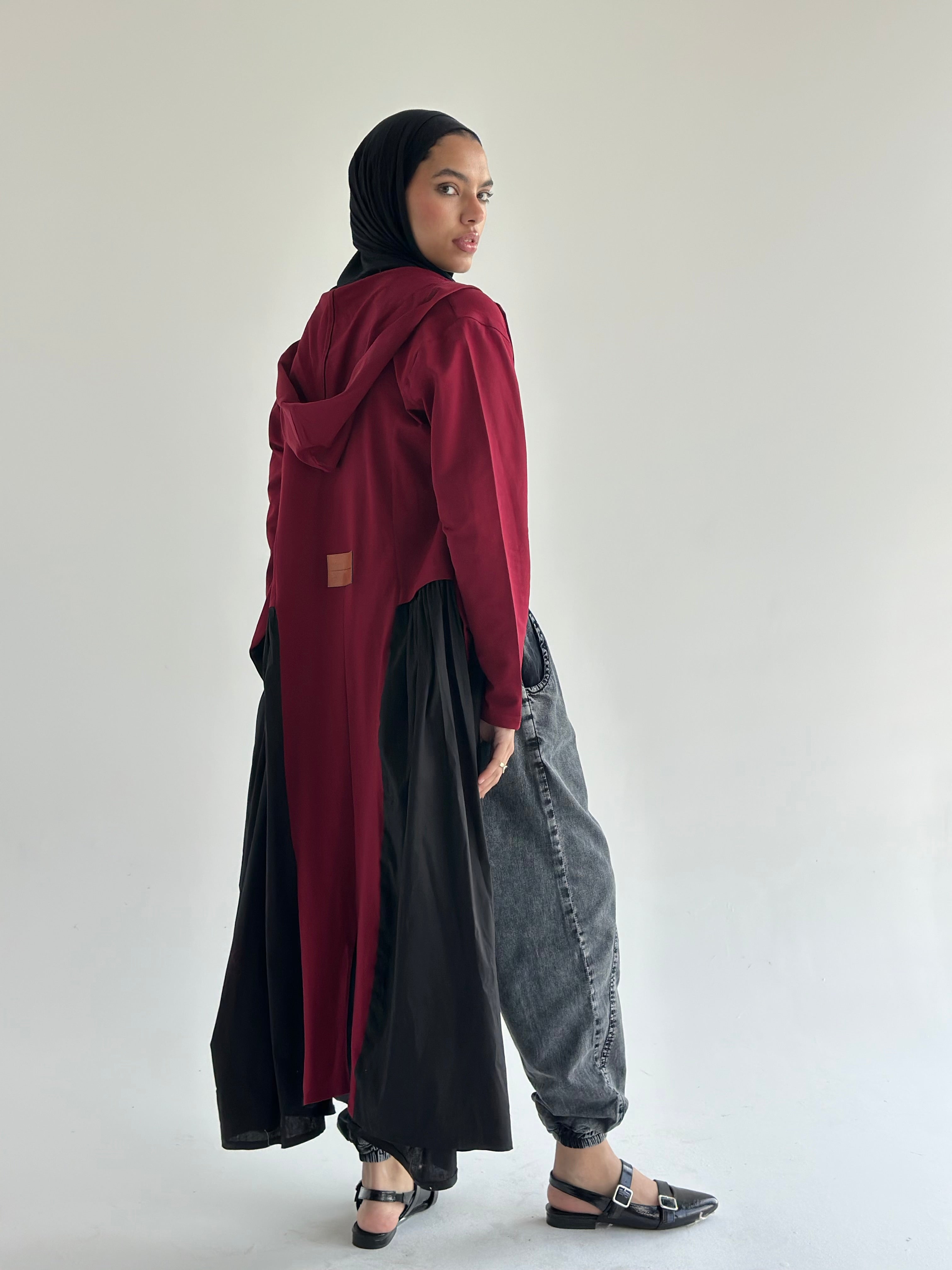 Burgundy X Black Groovy Cardigan