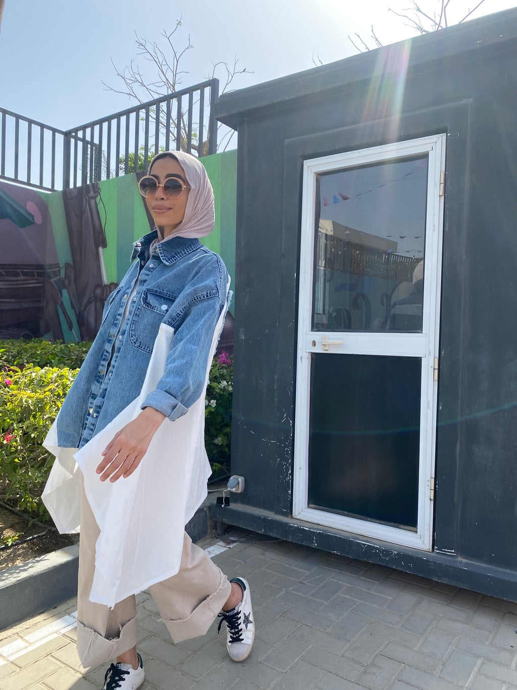 Denim x White Poplin Wing Jacket