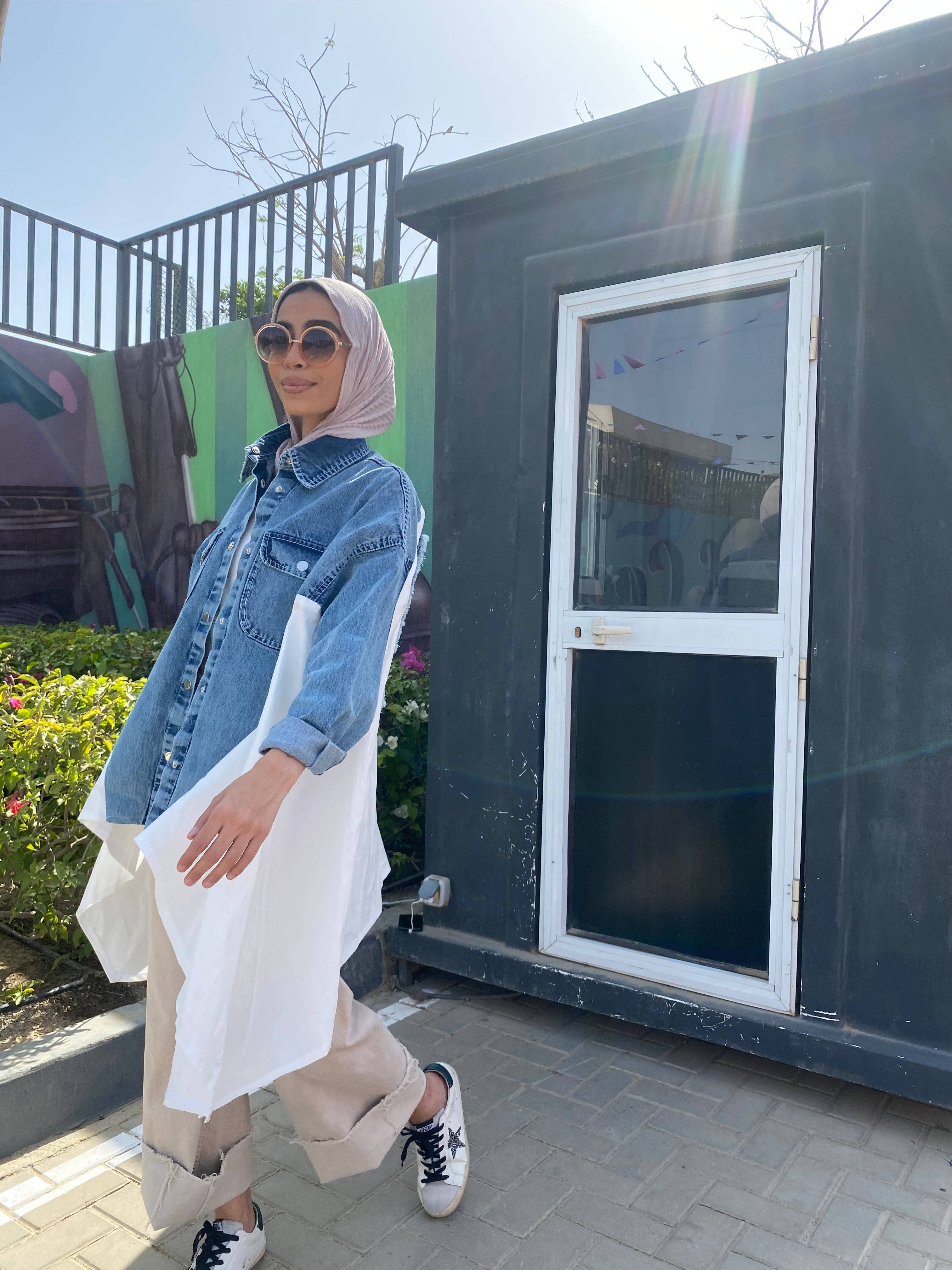 Denim x White Poplin Wing Jacket