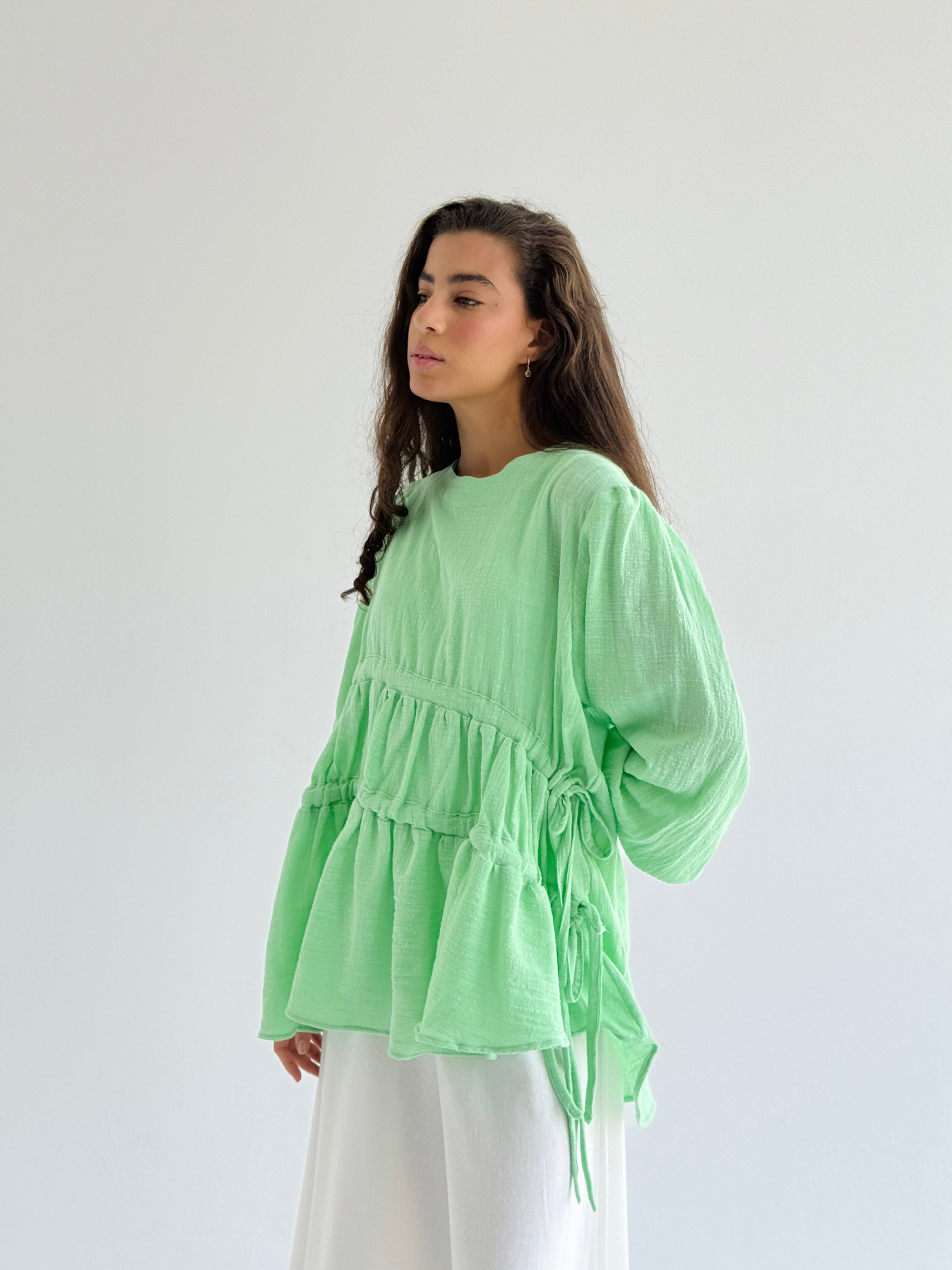 Pastel Green Side DrawString Top