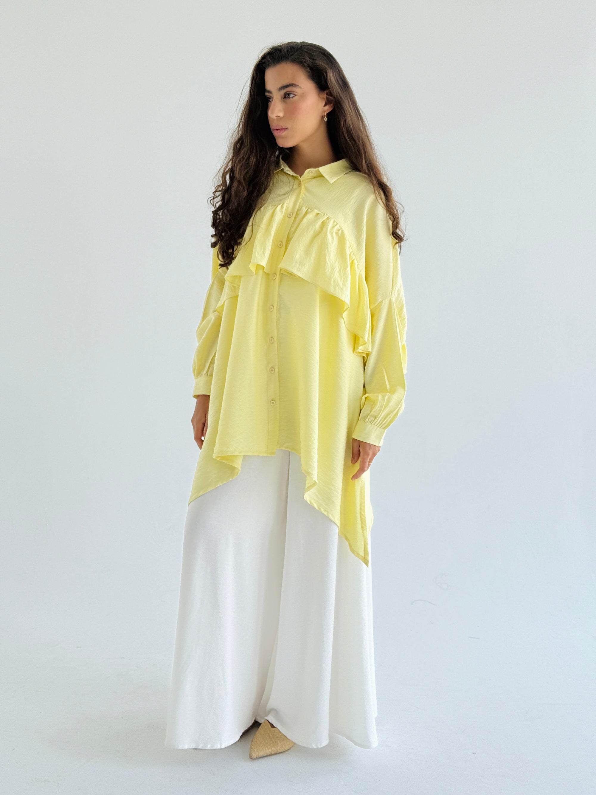 Yellow Ruffled Shirt