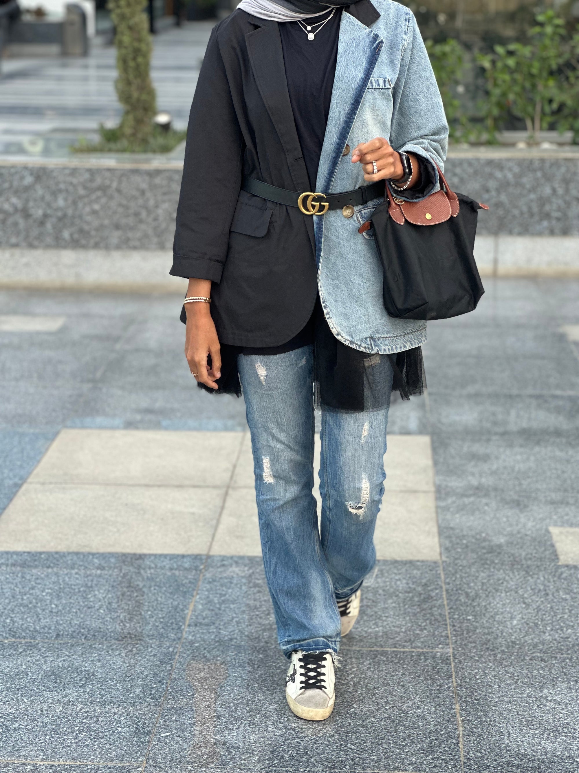 Half Denim Blazer