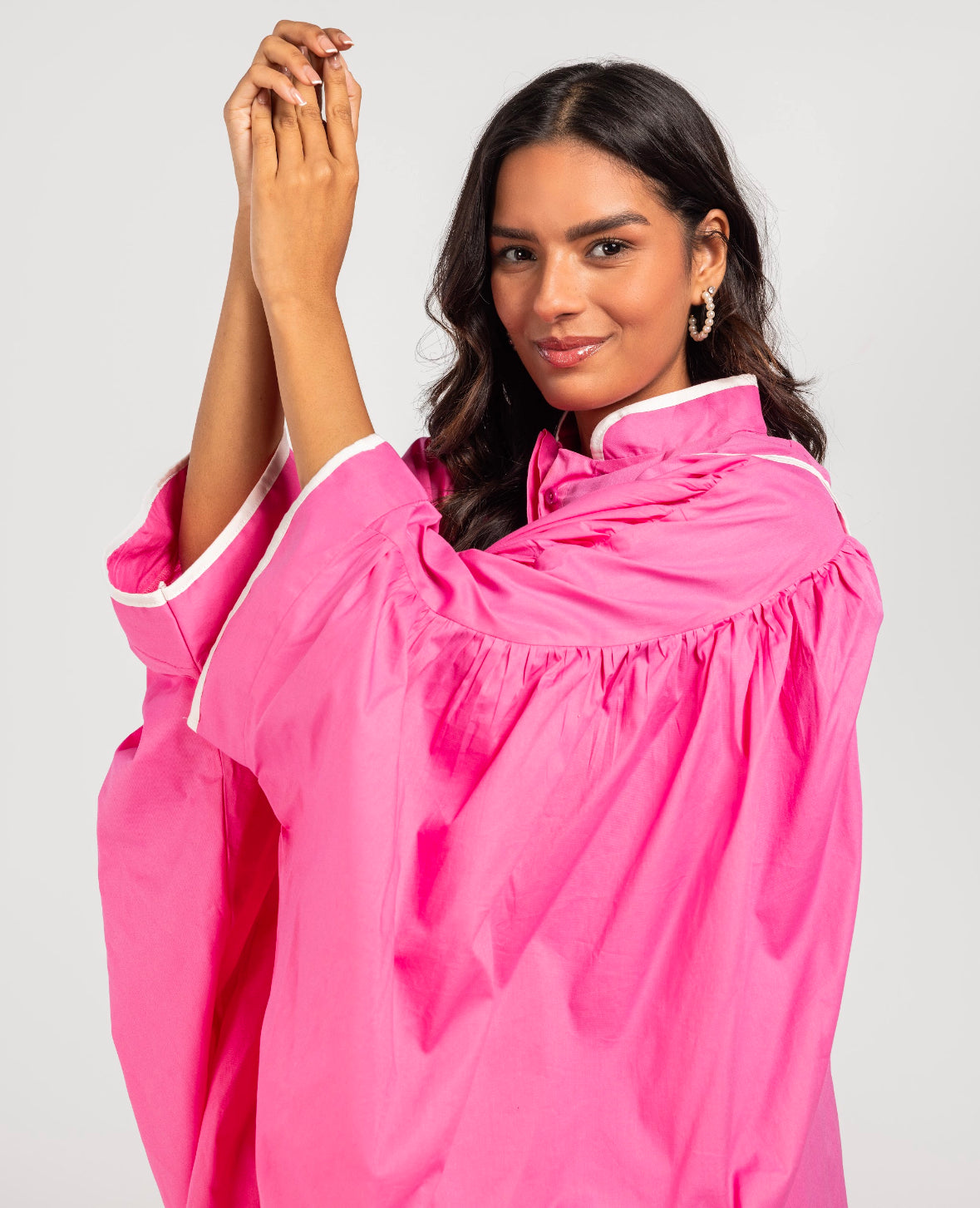 Pink Butterfly Lined Kimono Shirt