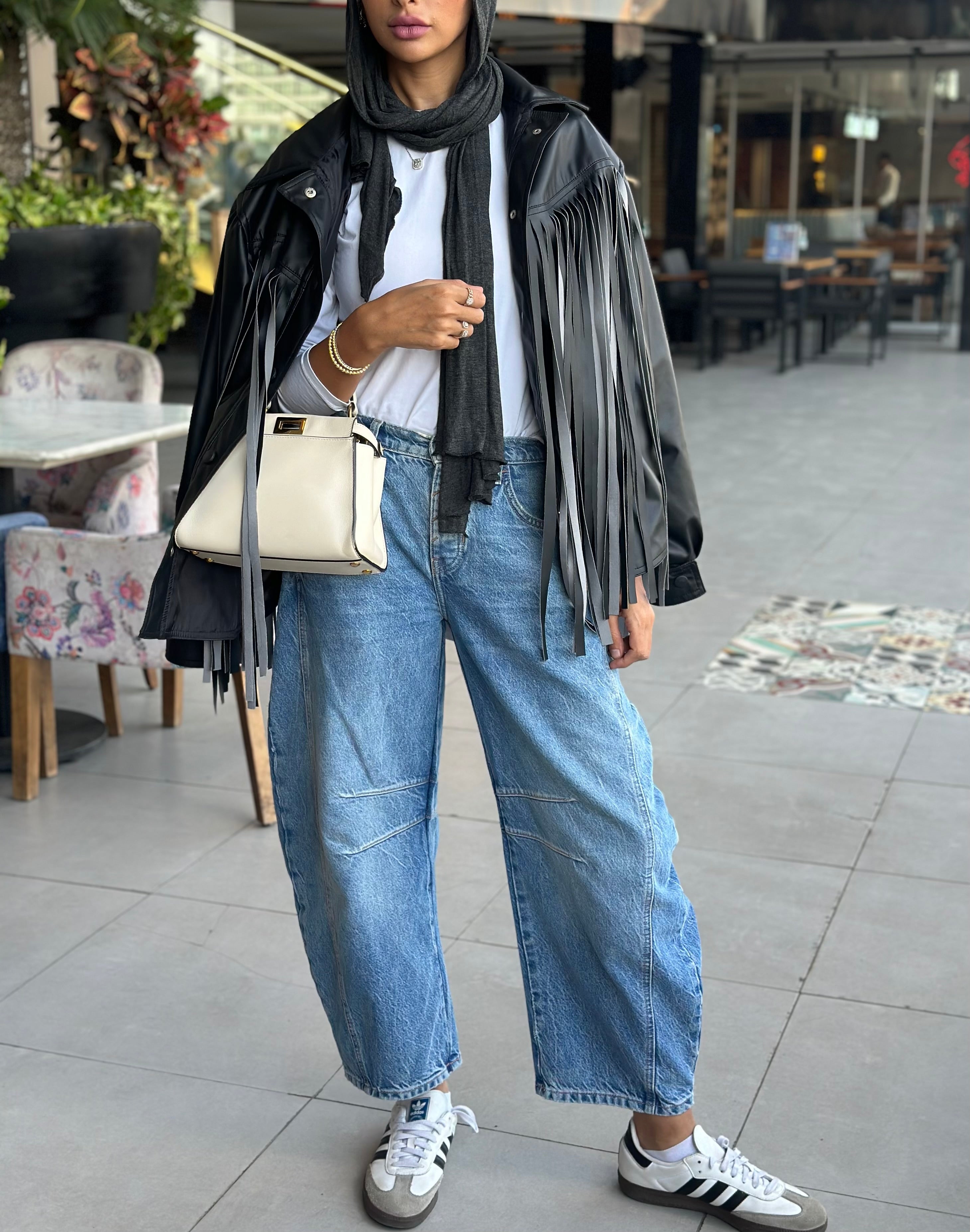Black Fringes Leather Jacket