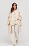 Beige Buttoned Linen Shirt