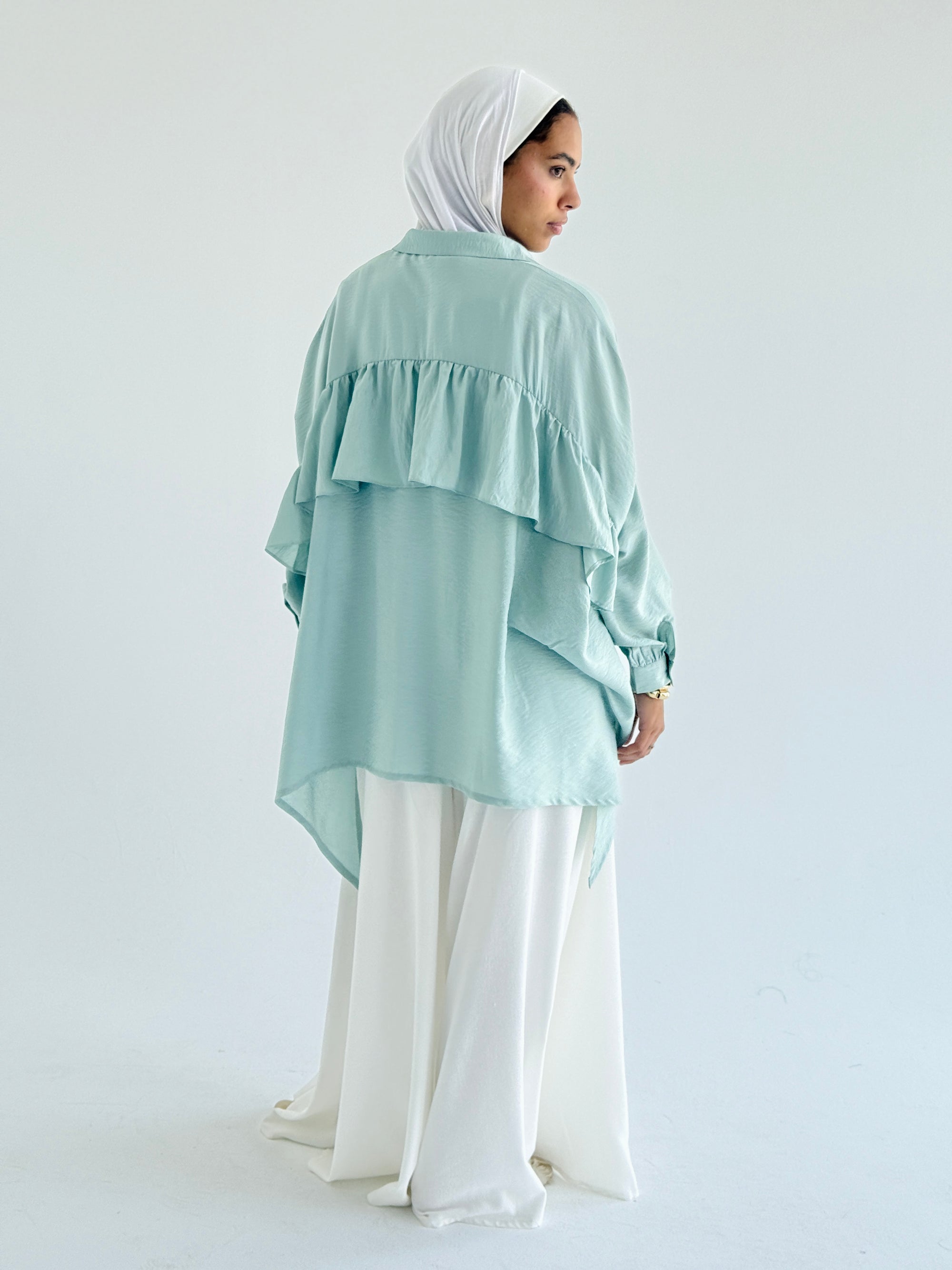 Mint Ruffled Shirt