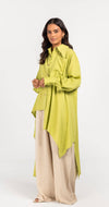 Asymmetrical Lime Linen Shirt