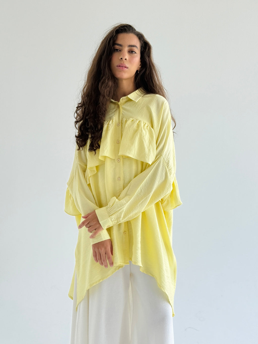Yellow Ruffled Shirt