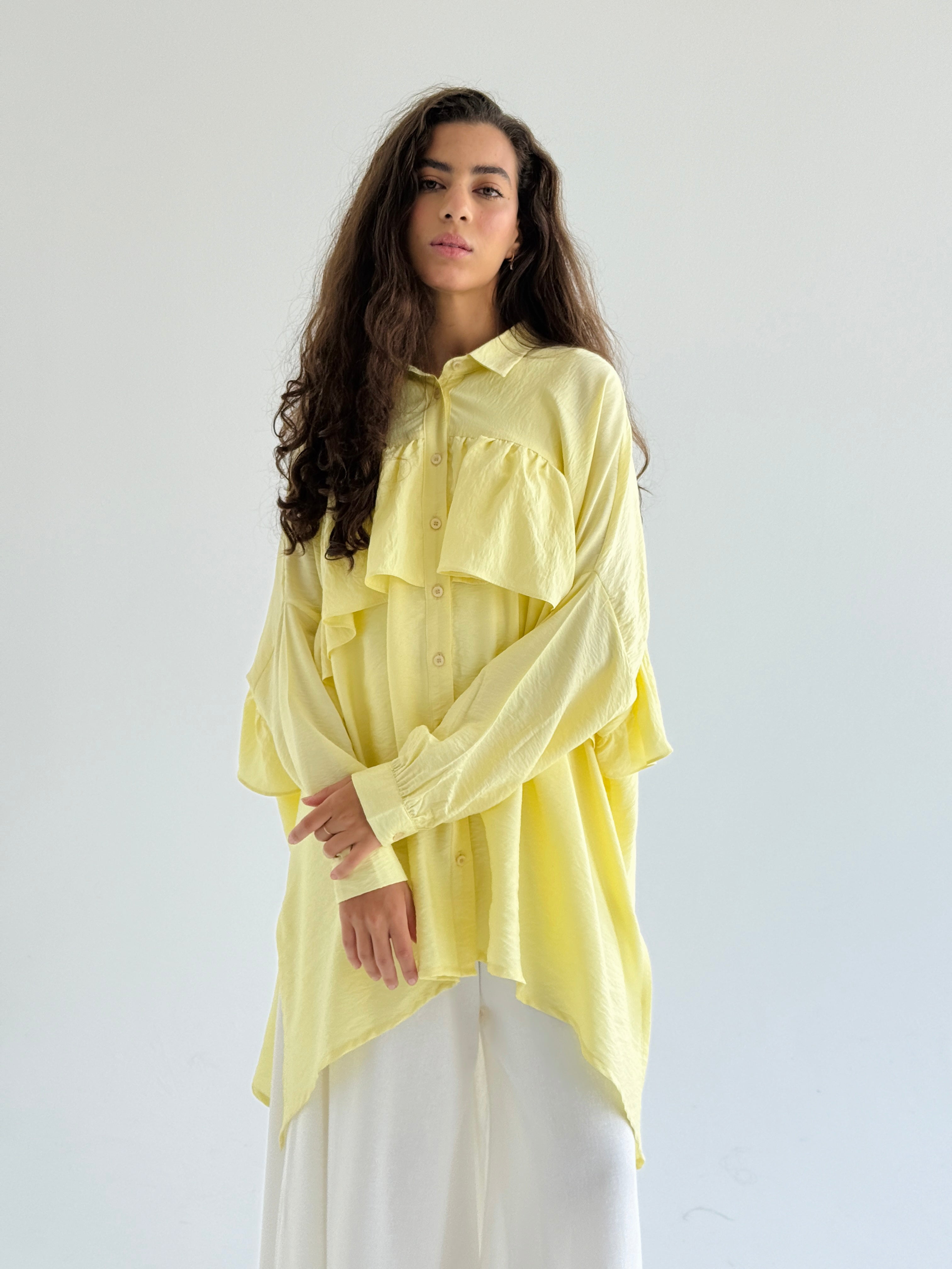 Yellow Ruffled Shirt