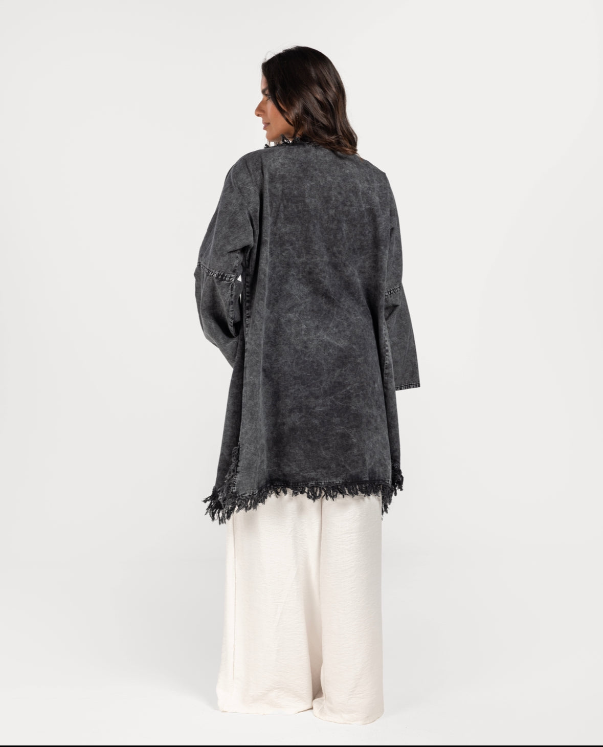 Washed Black Denim Kimono