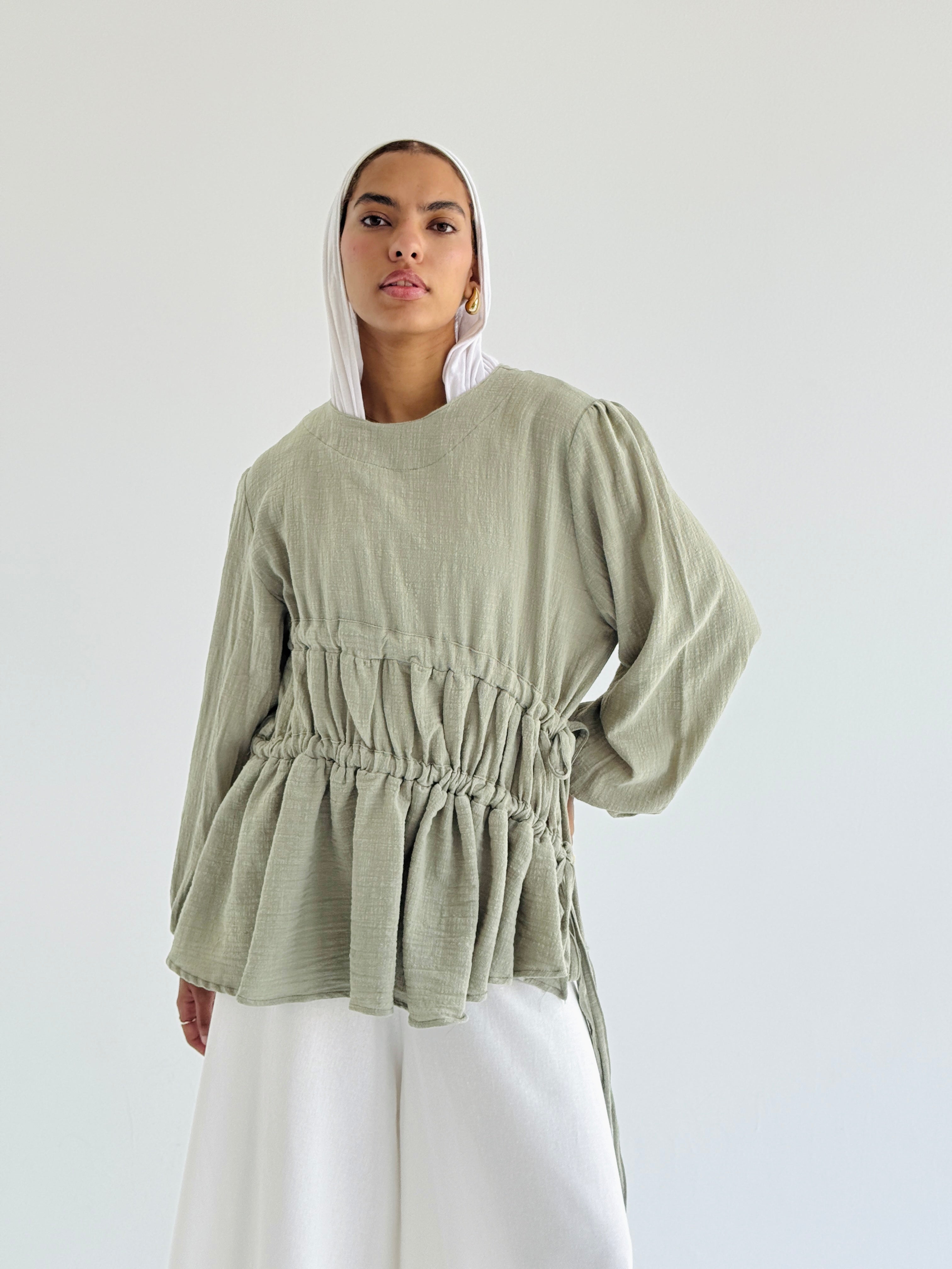 Olive Side DrawString top