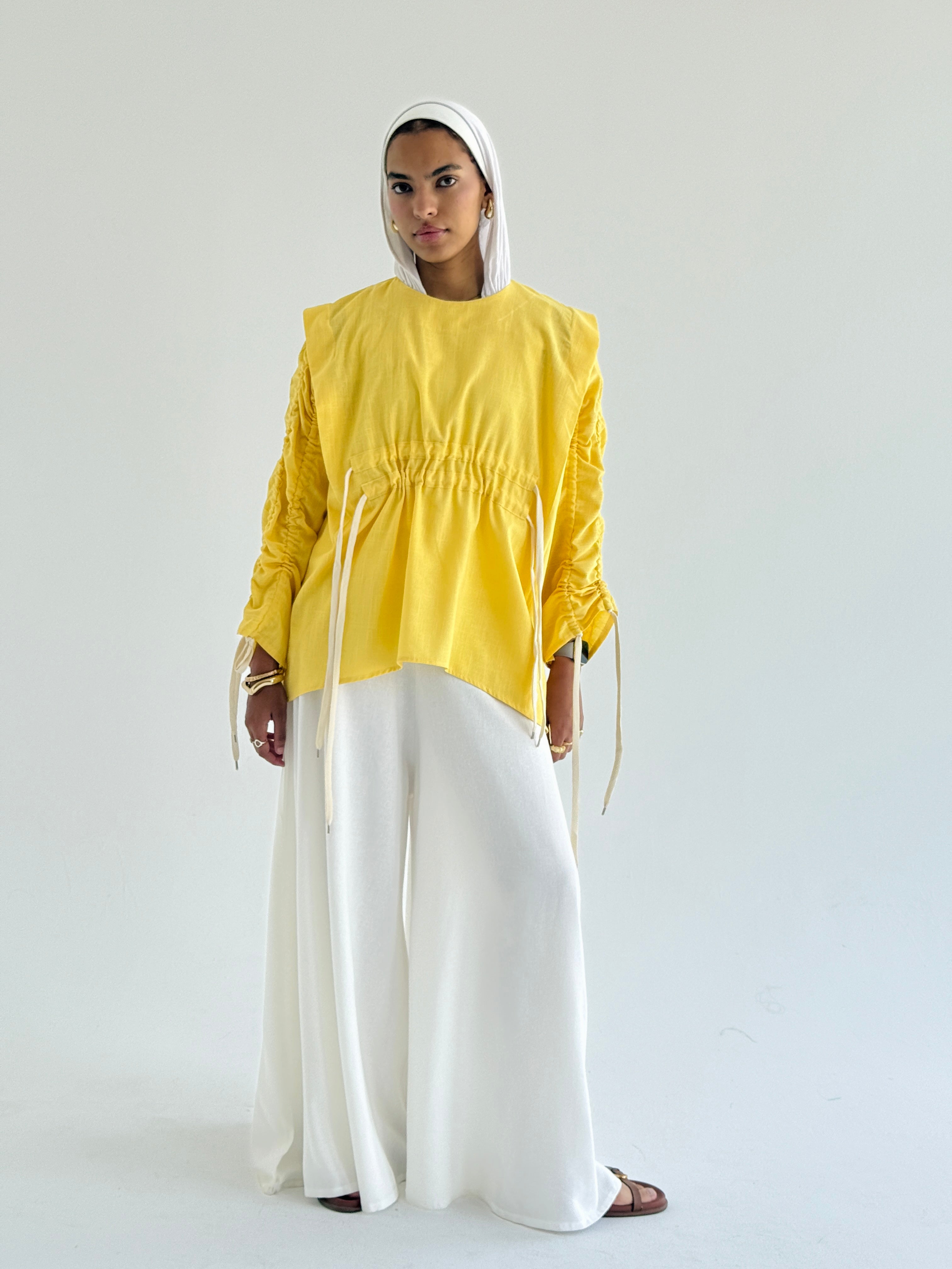 Yellow Double Drawstring Top