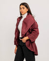 Burgundy  Elasticated Waterproof Jacket