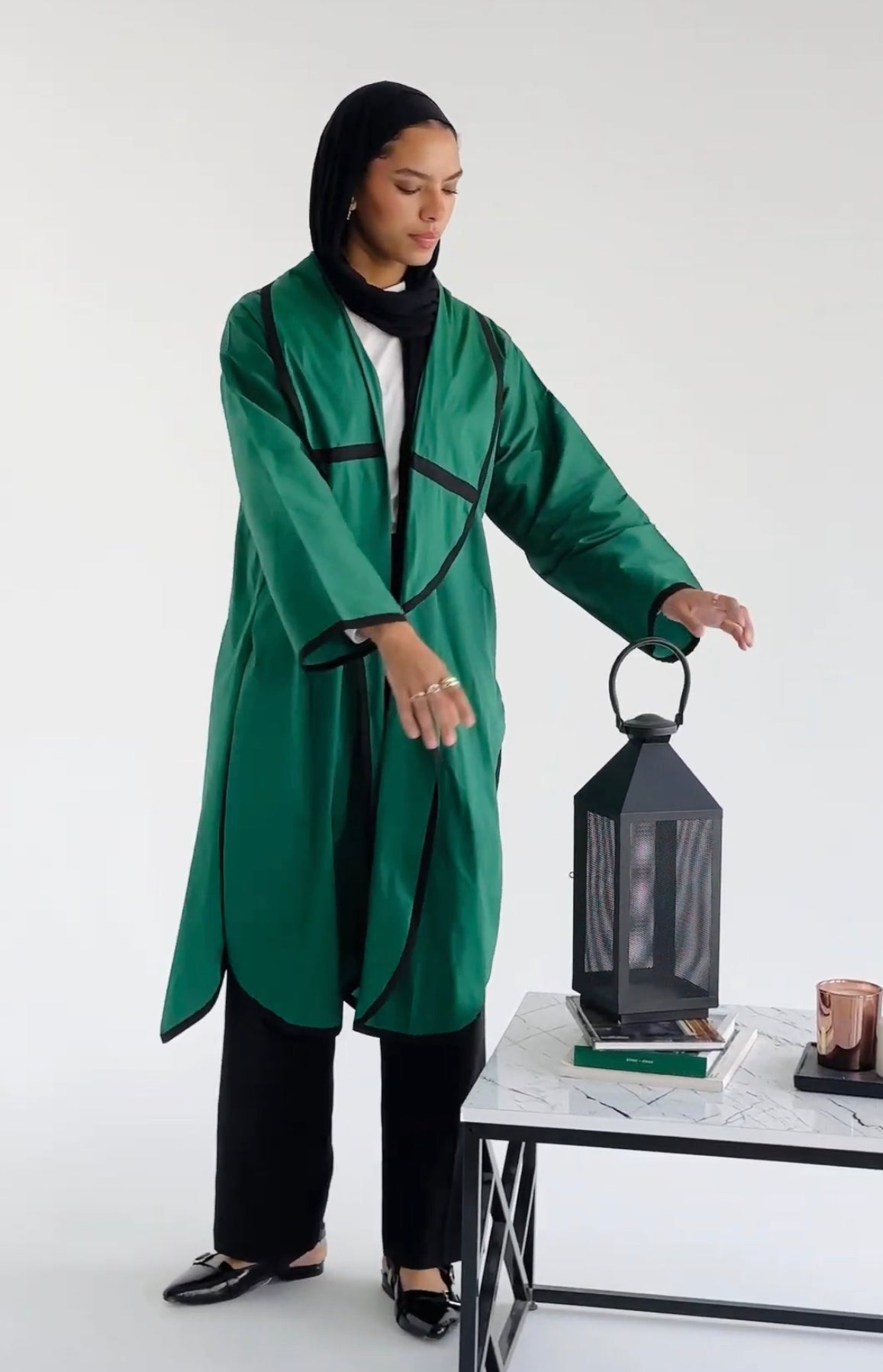 Green Lined Kaftan