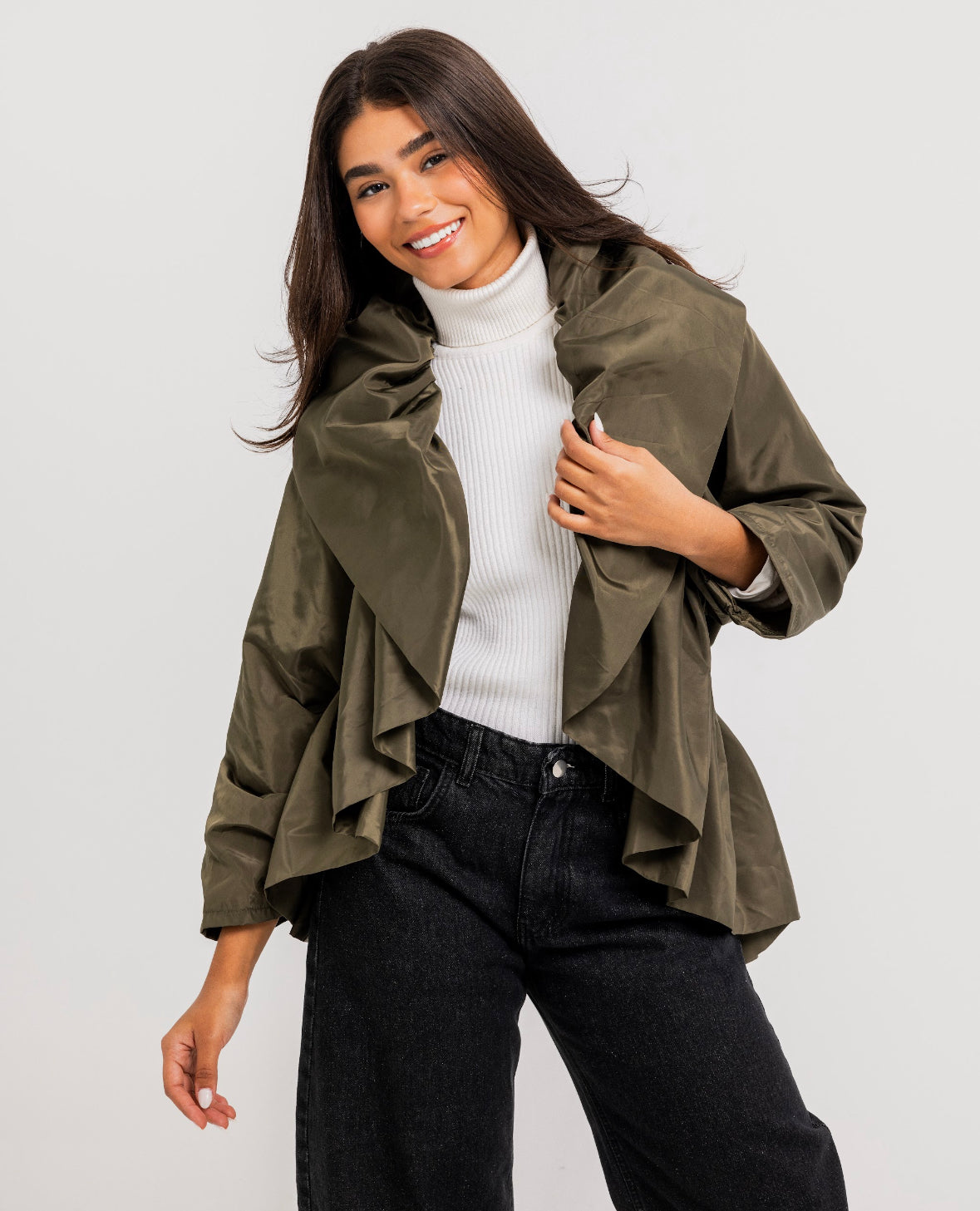 Olive Elasticated Waterproof Jacket