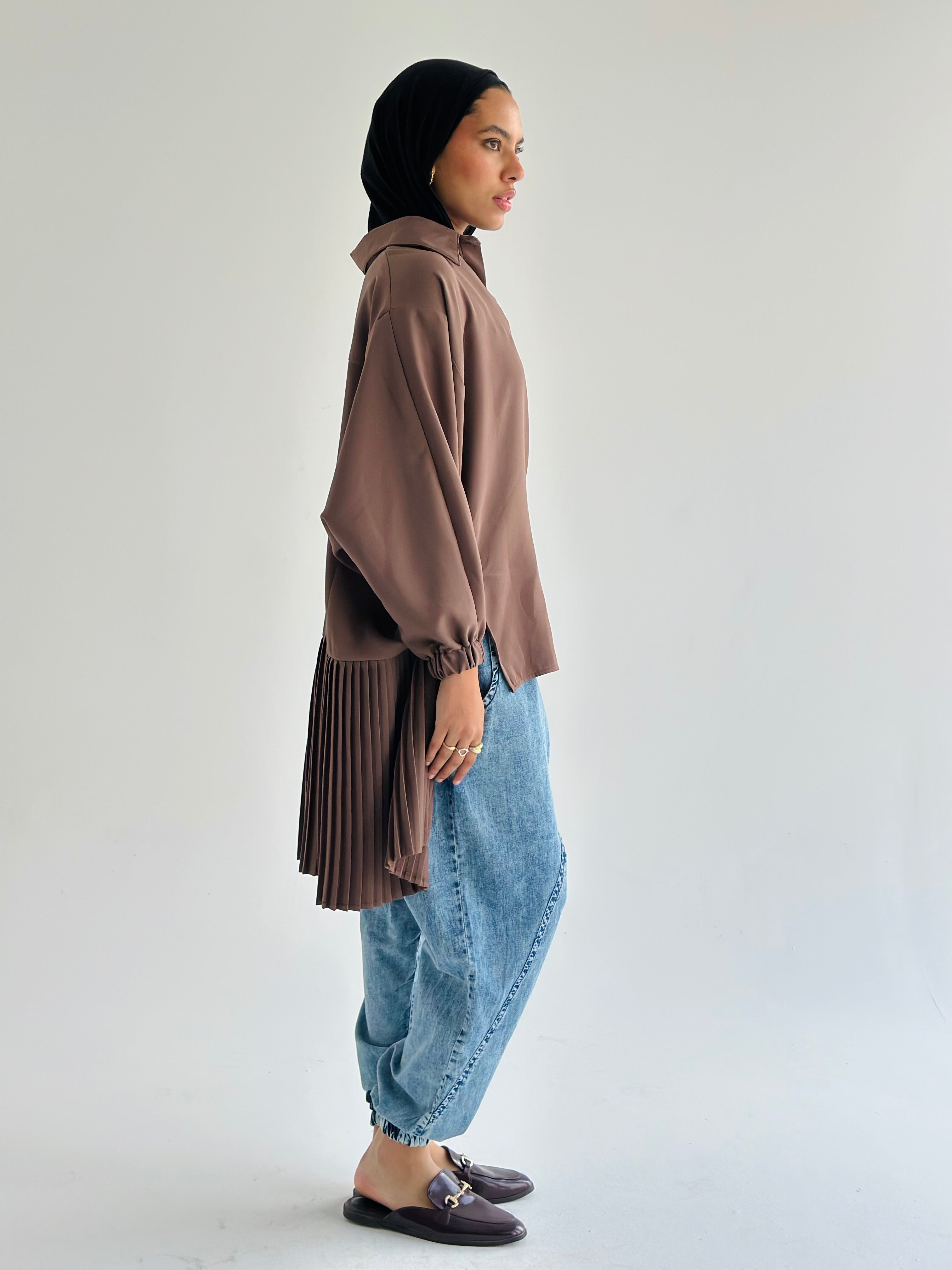 Brick Pleated Top