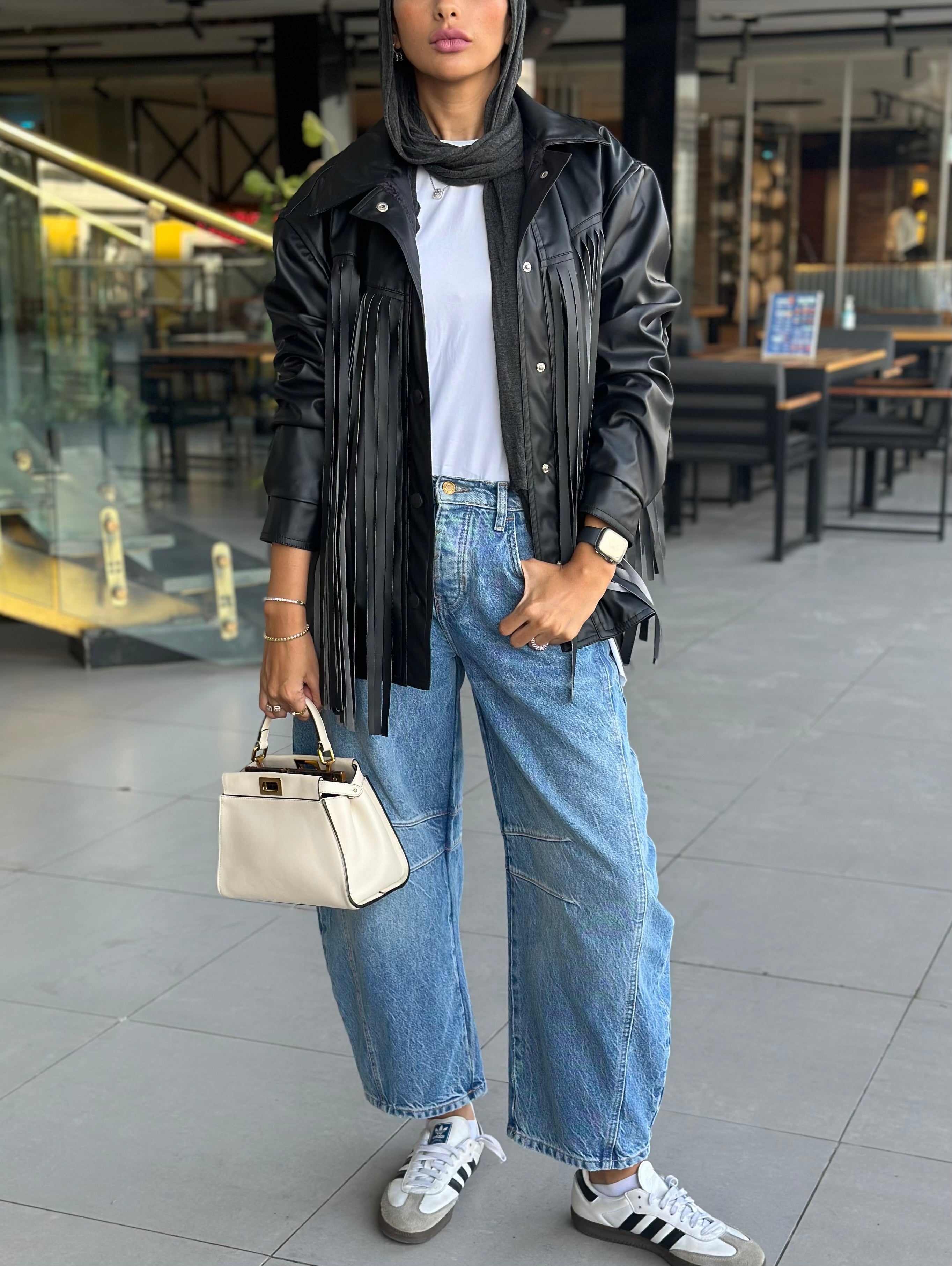 Black Fringes Leather Jacket