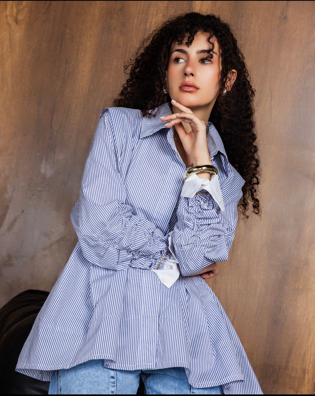 Striped Blue Extra Fabric Redefined Shirt