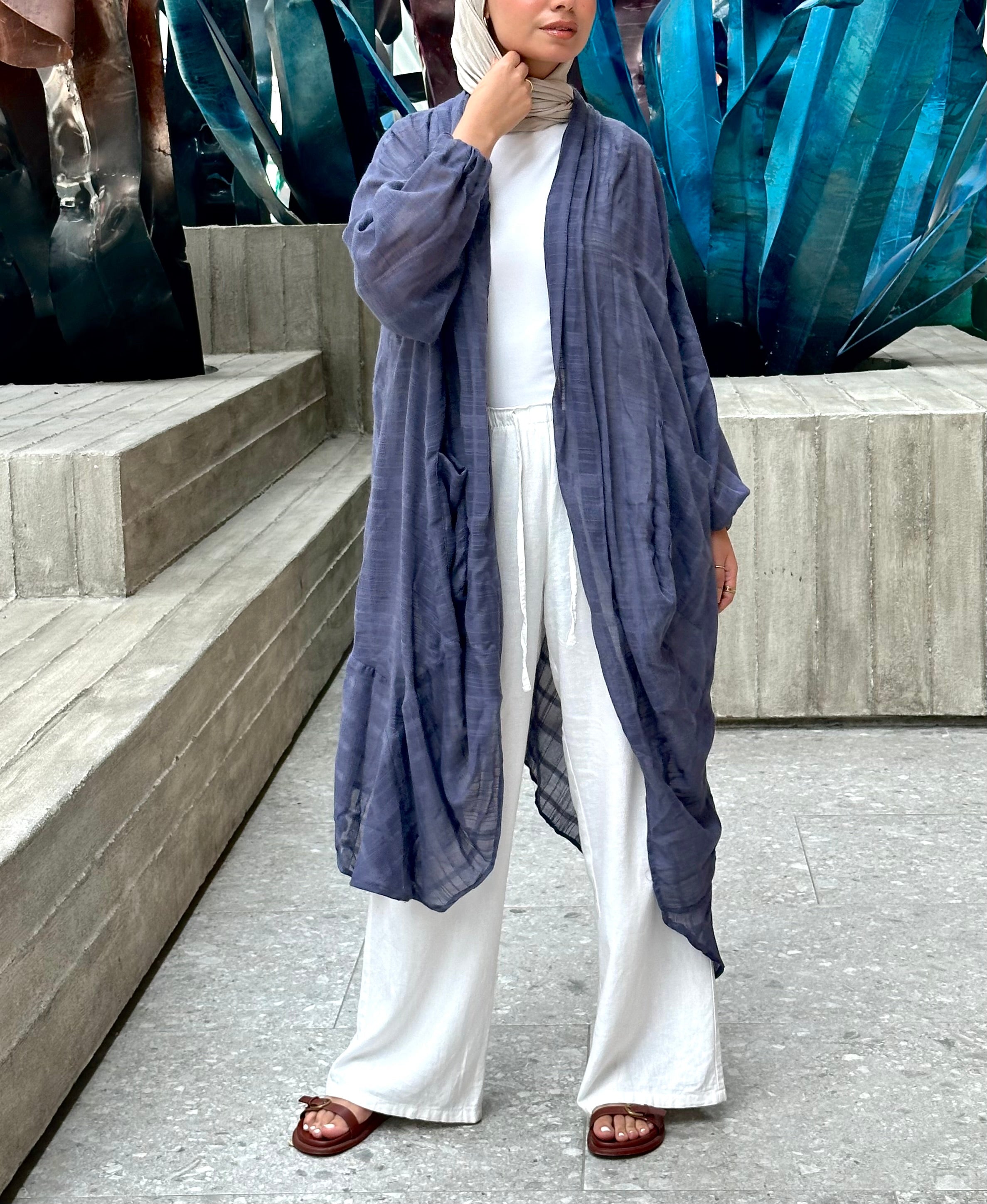 Dark Blue Linen Voile cardigan