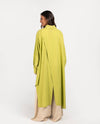 Asymmetrical Lime Linen Shirt