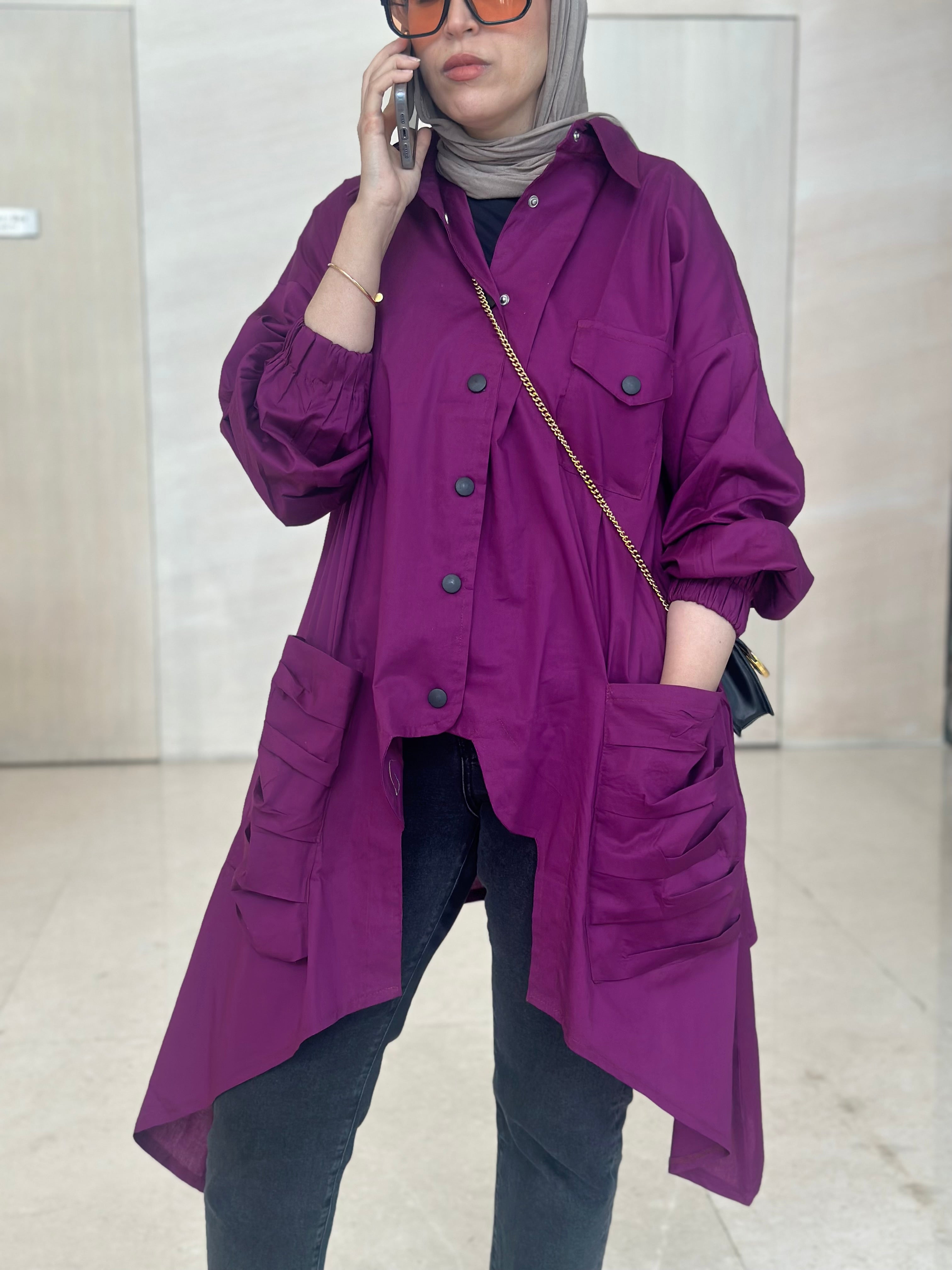 Purple Big Pockets Shirt
