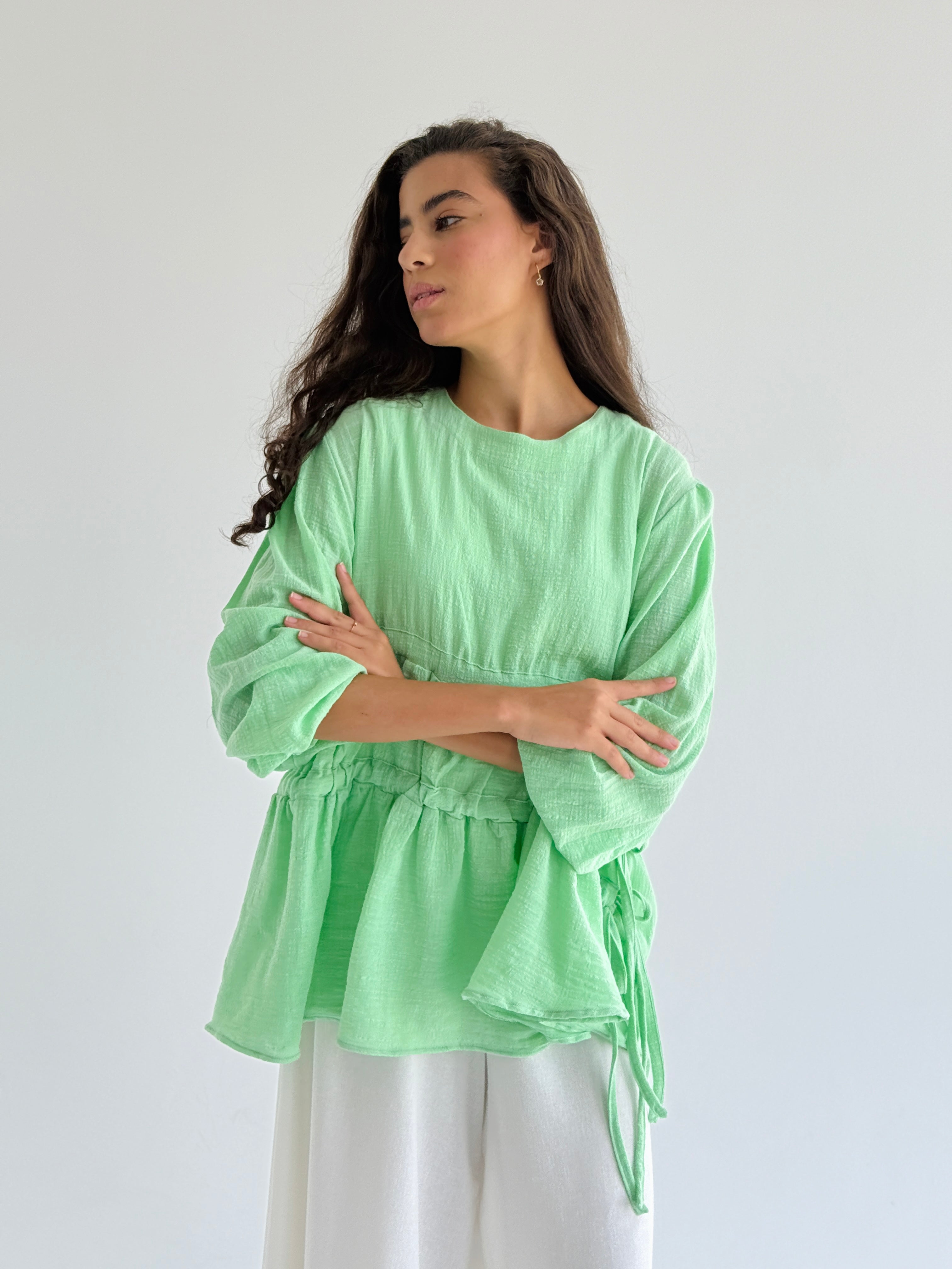 Pastel Green Side DrawString Top