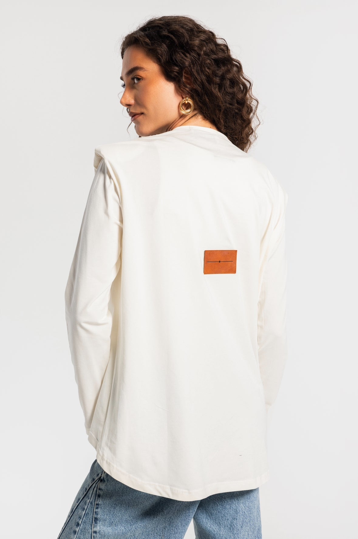 White Bold shoulders top