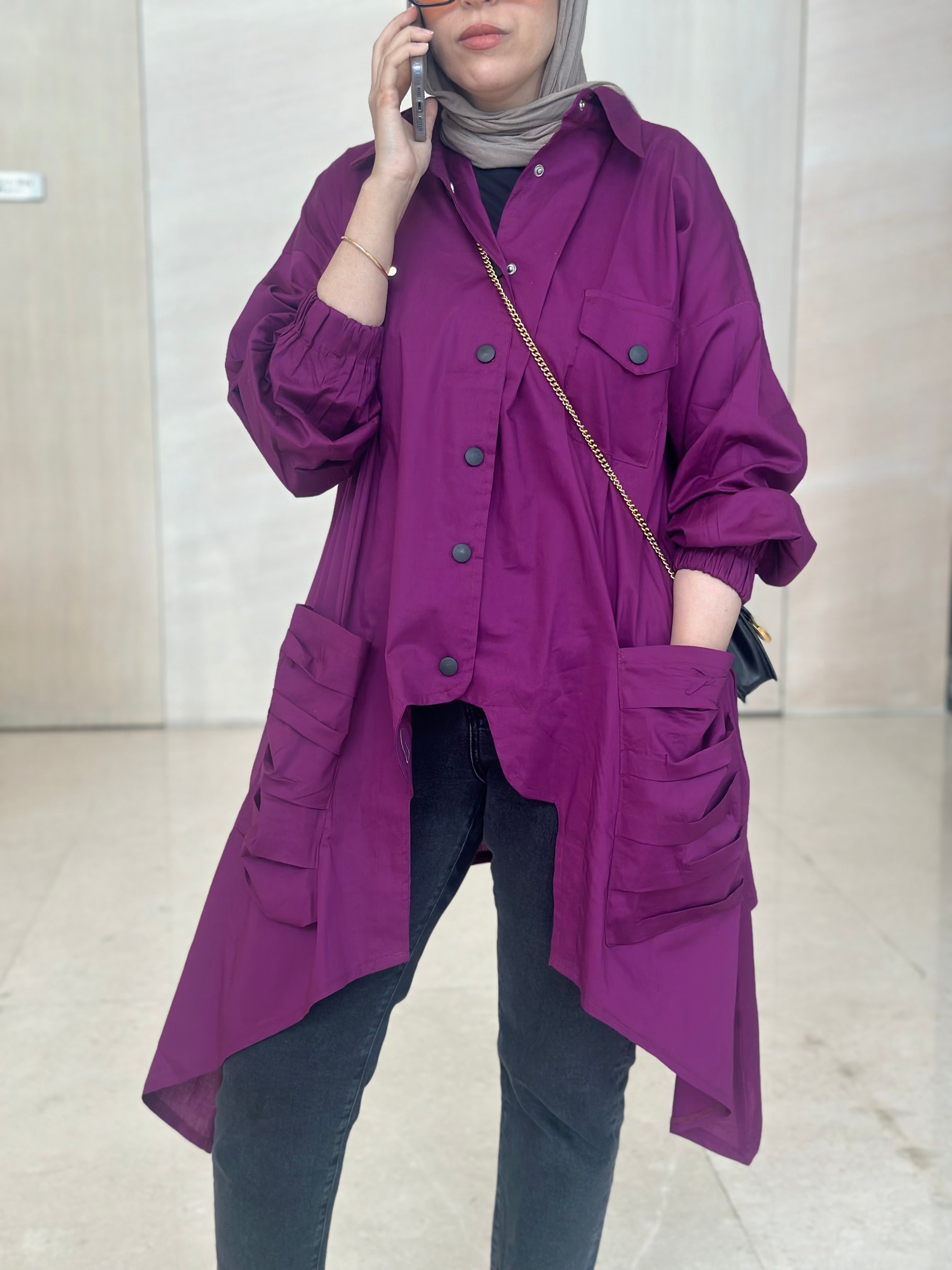 Purple Big Pockets Shirt