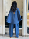 Blue Linen Harem Set