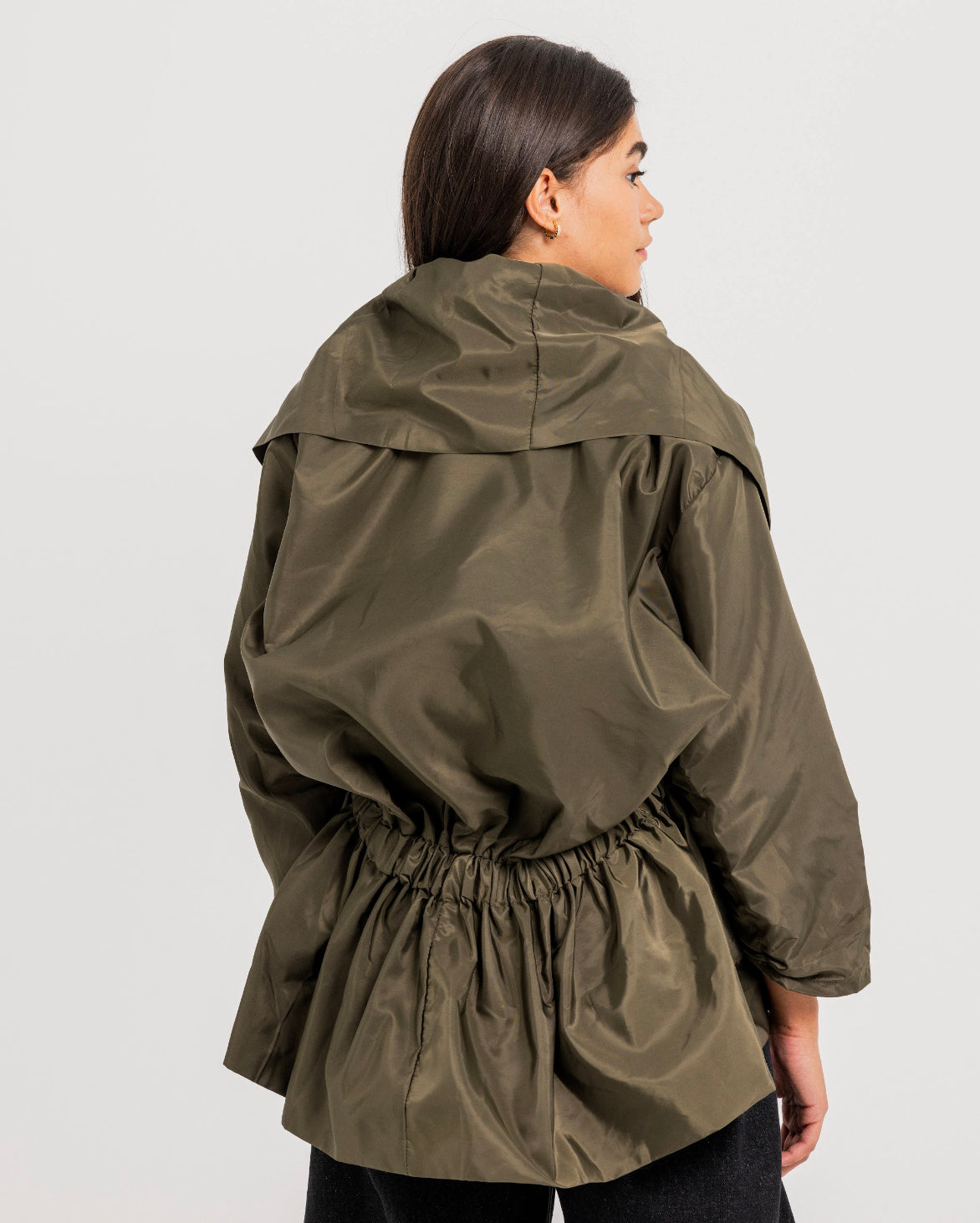 Olive Elasticated Waterproof Jacket