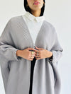 Shimmery Grey Pleated Cardigan