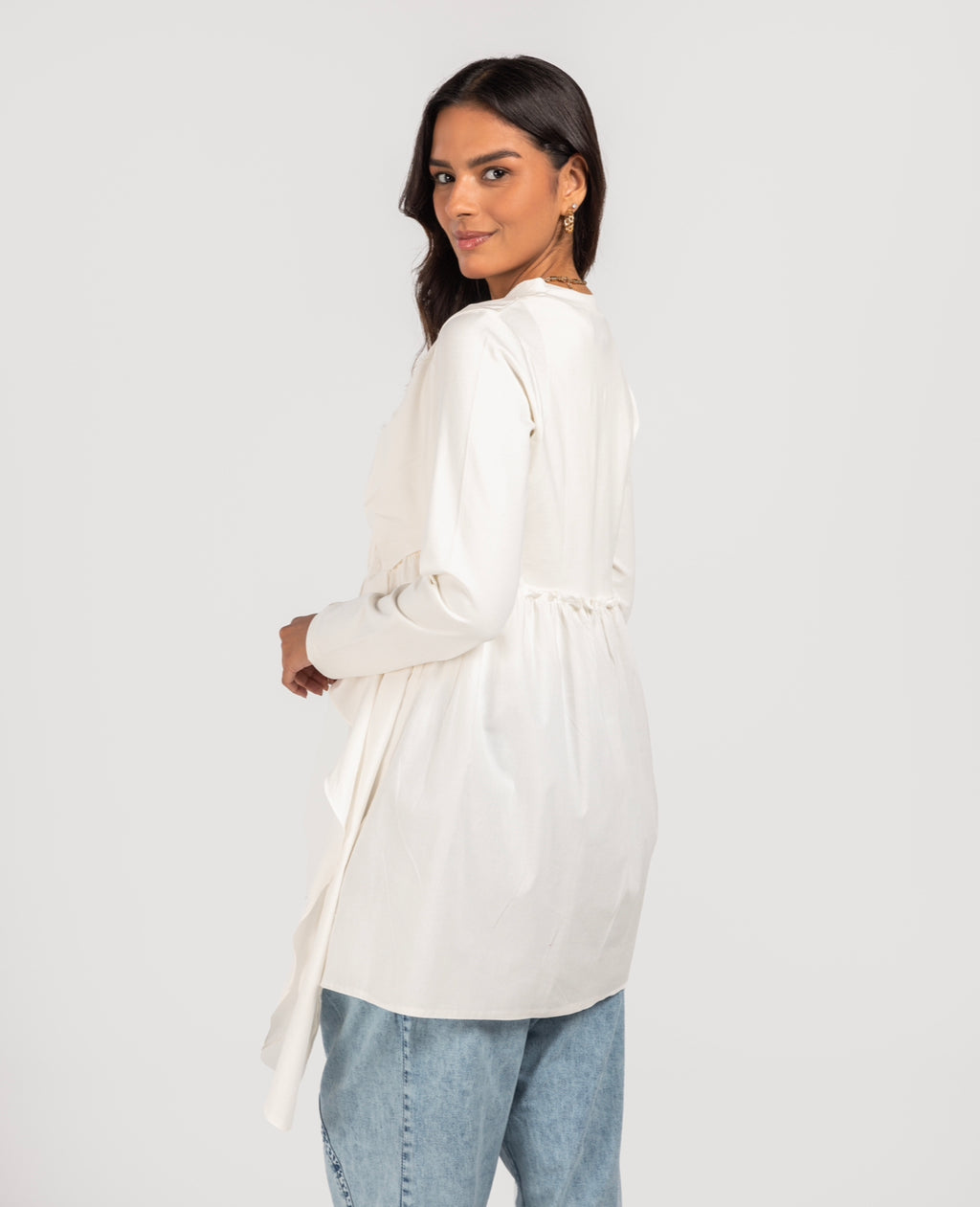 Offwhite Cotton x Offwhite Poplin Layered Top