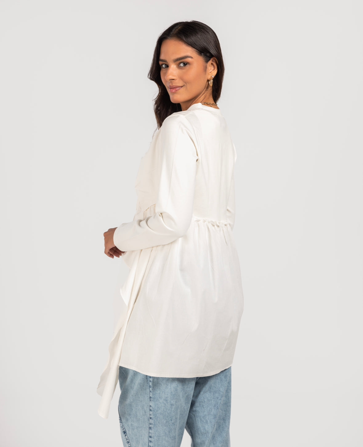 Offwhite Cotton x Offwhite Poplin Layered Top