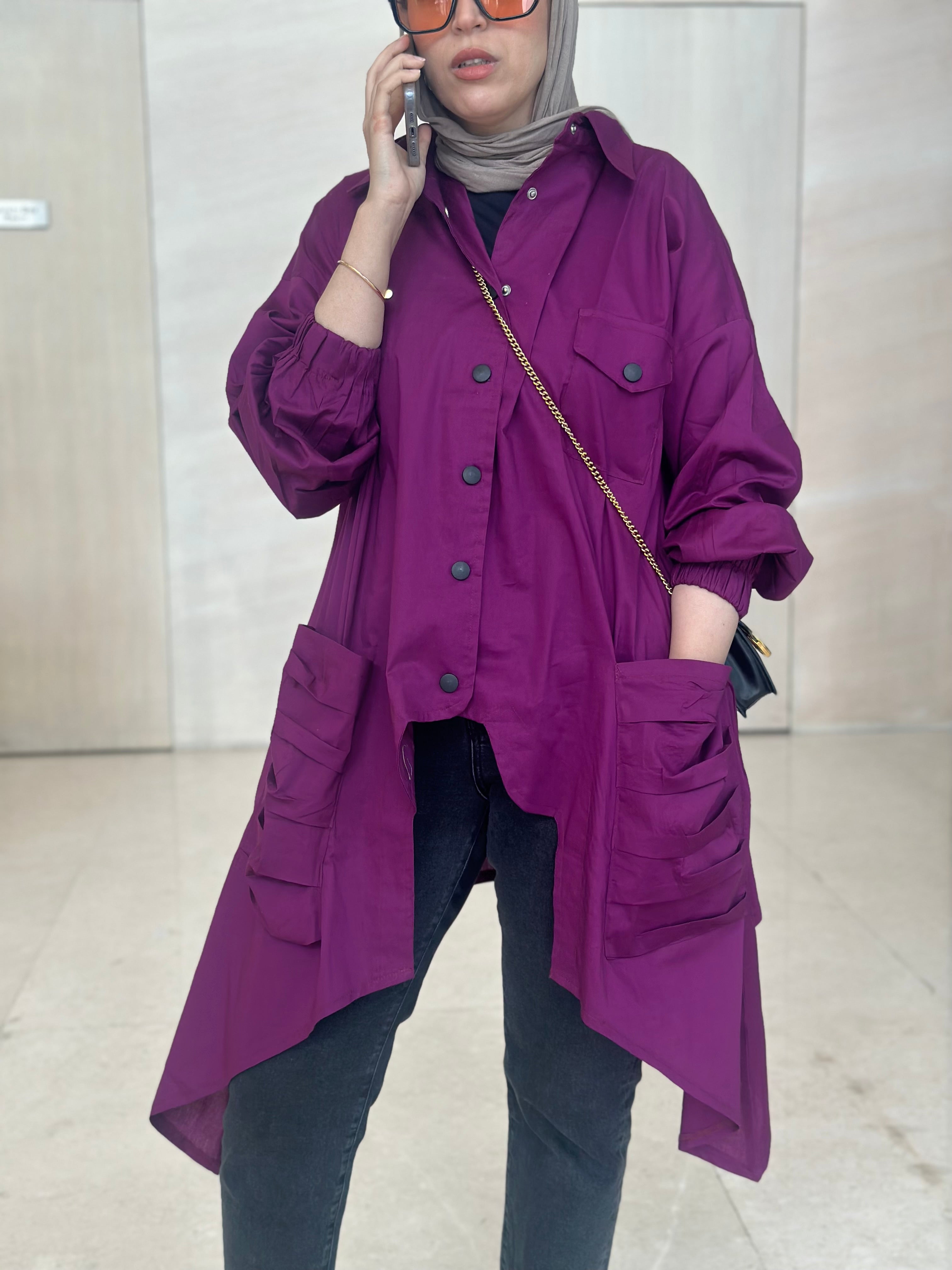 Purple Big Pockets Shirt