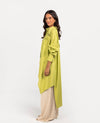 Asymmetrical Lime Linen Shirt