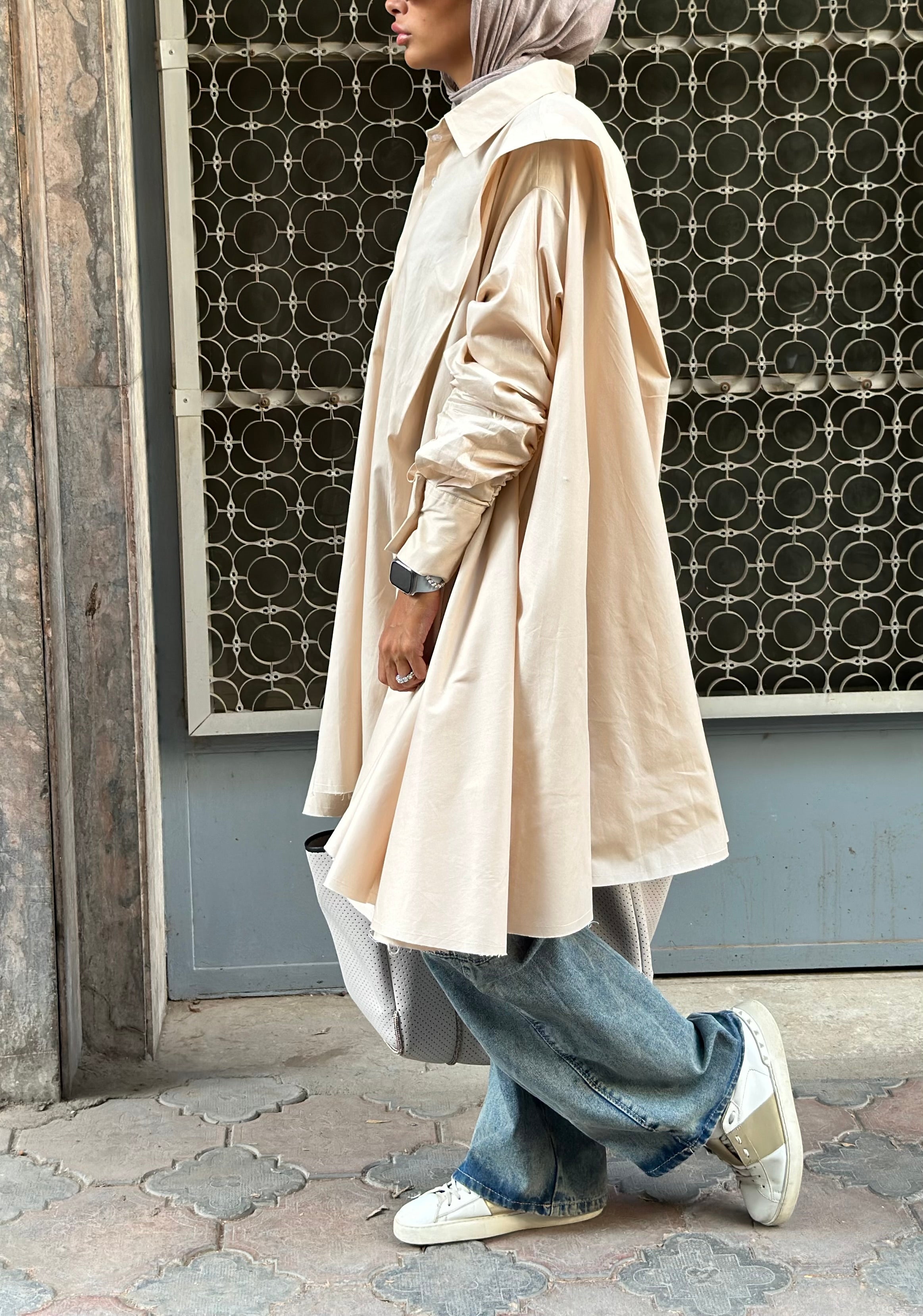 beige extra fabric shirt