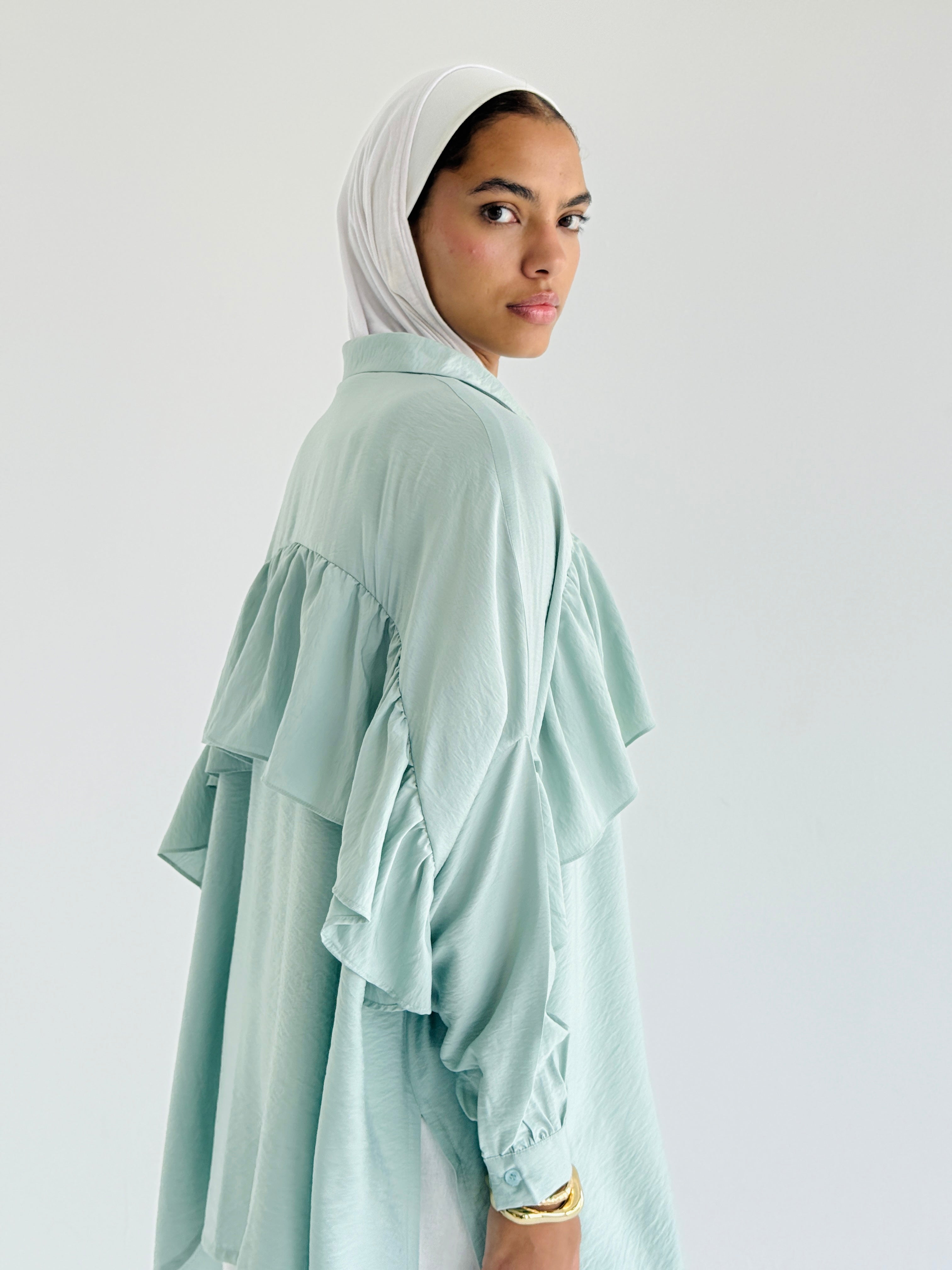Mint Ruffled Shirt