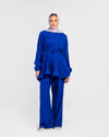 Blue  Pleated Set