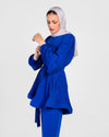 Blue  Pleated Set