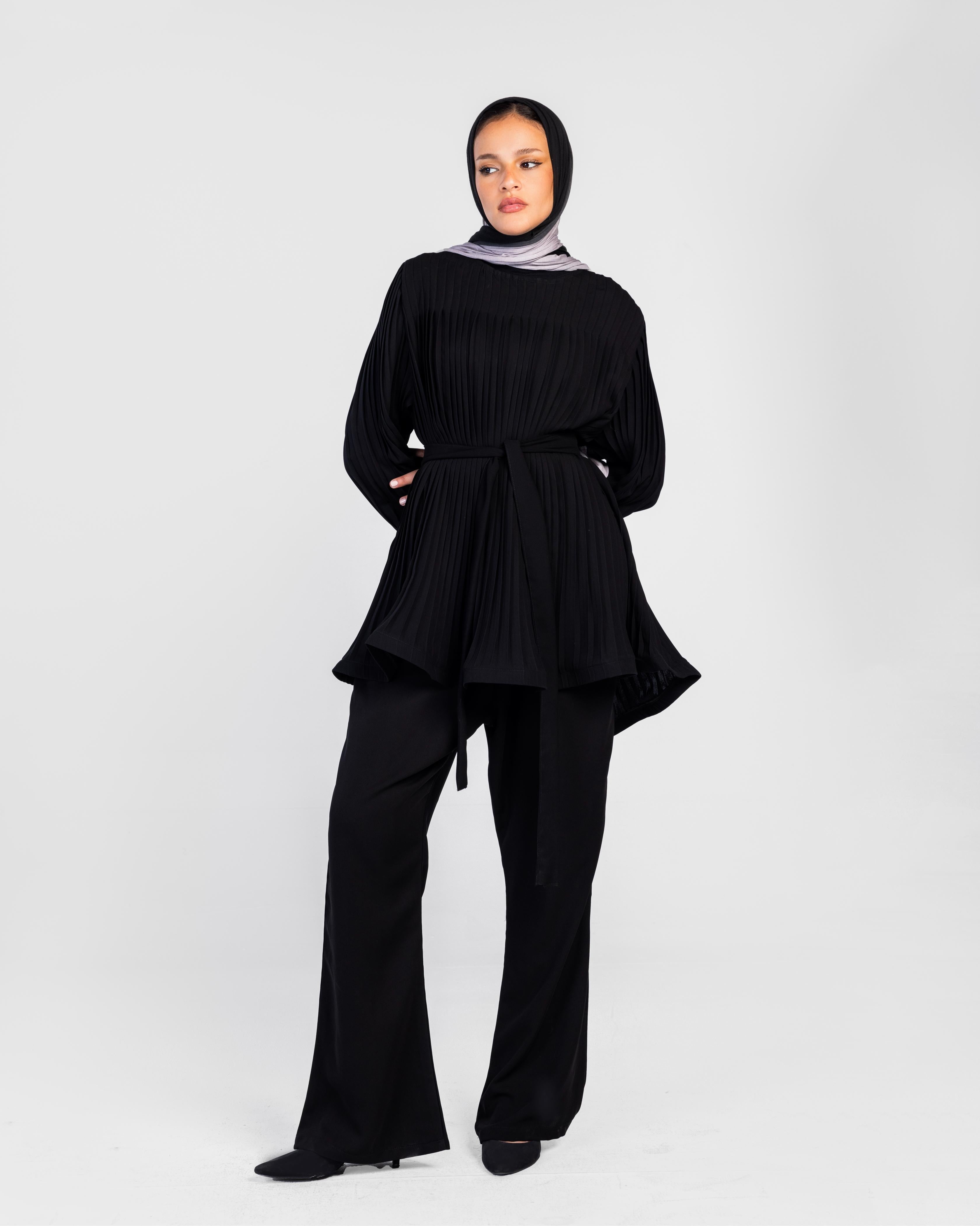 Black  Pleated Set