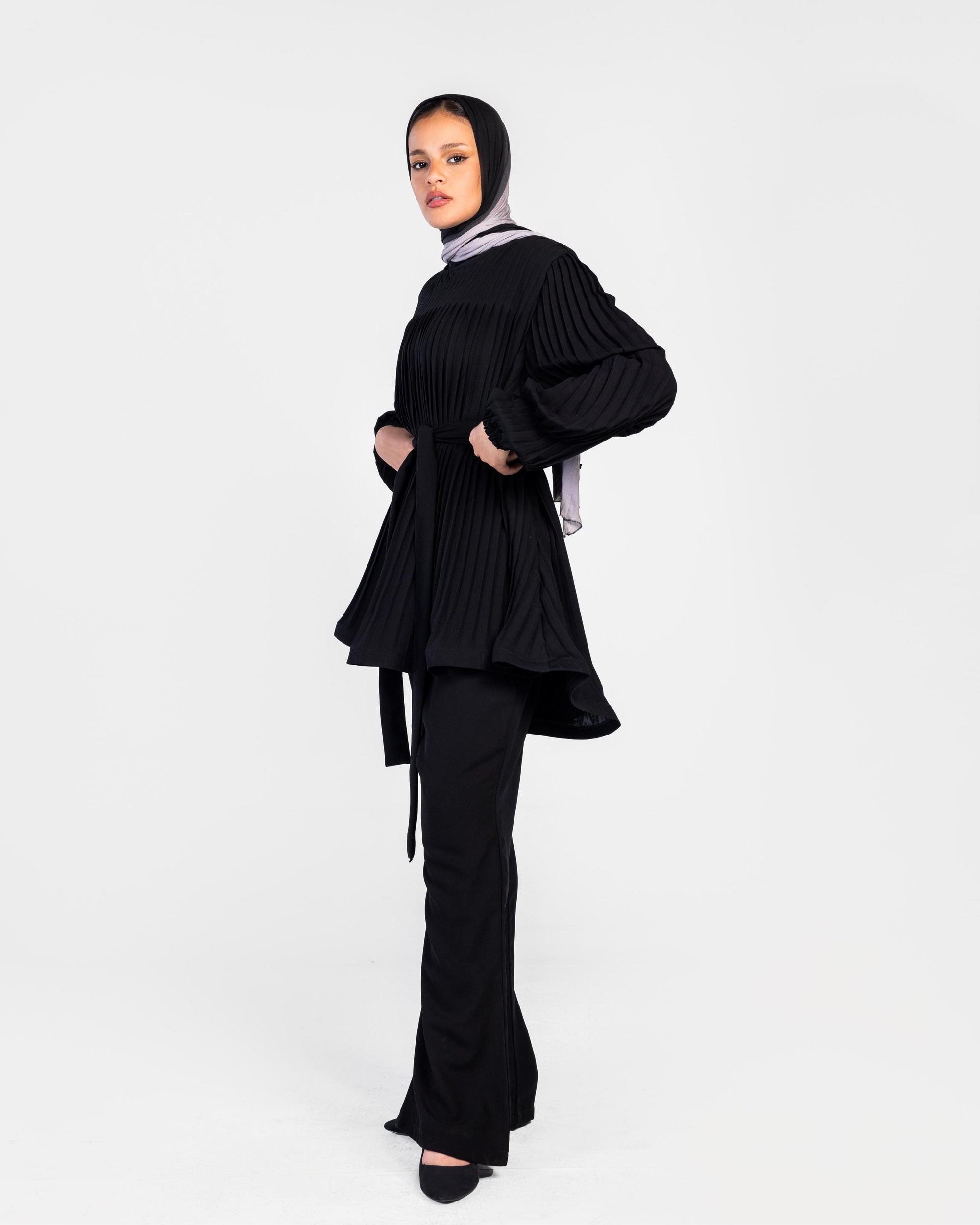 Black  Pleated Set