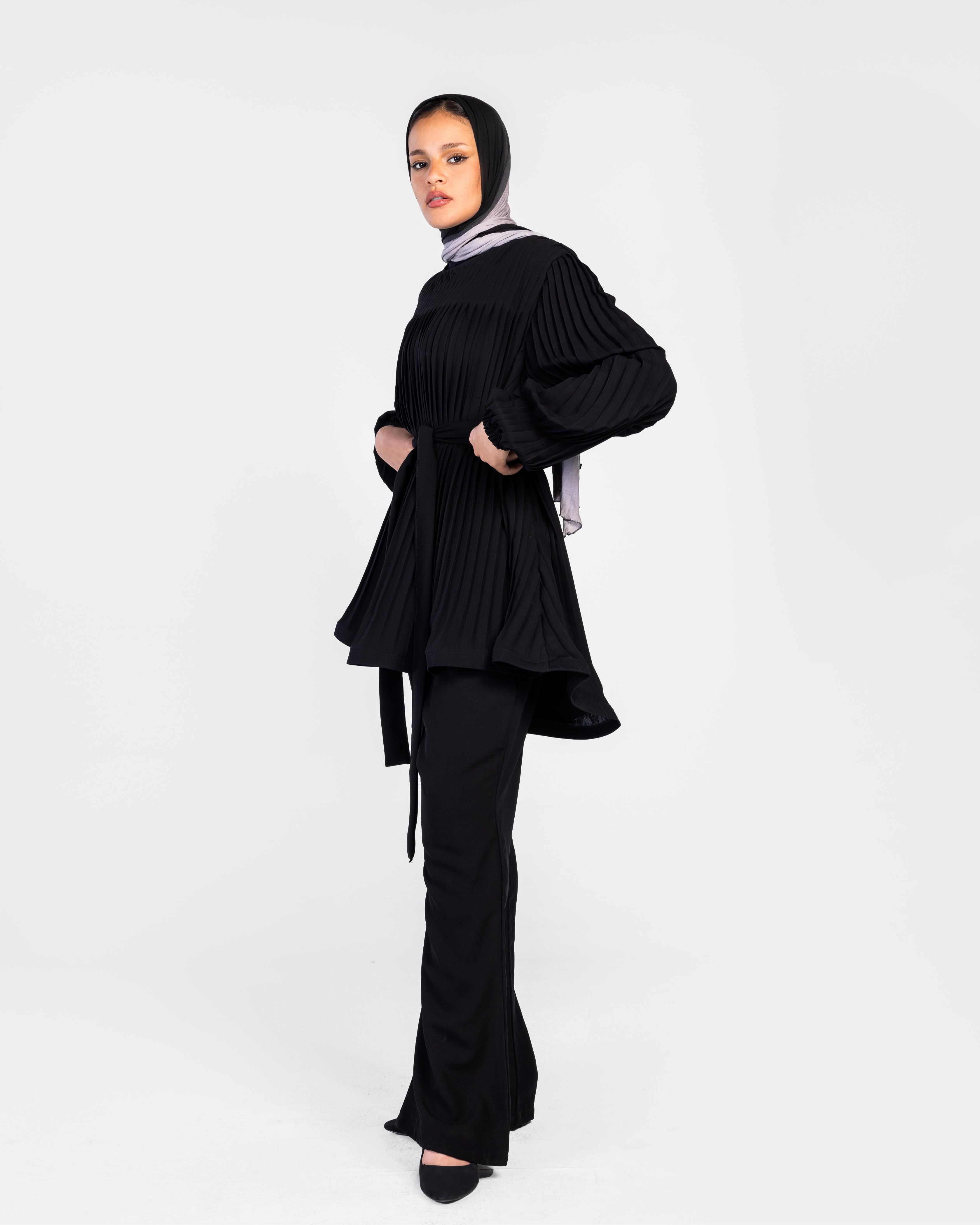 Black  Pleated Set