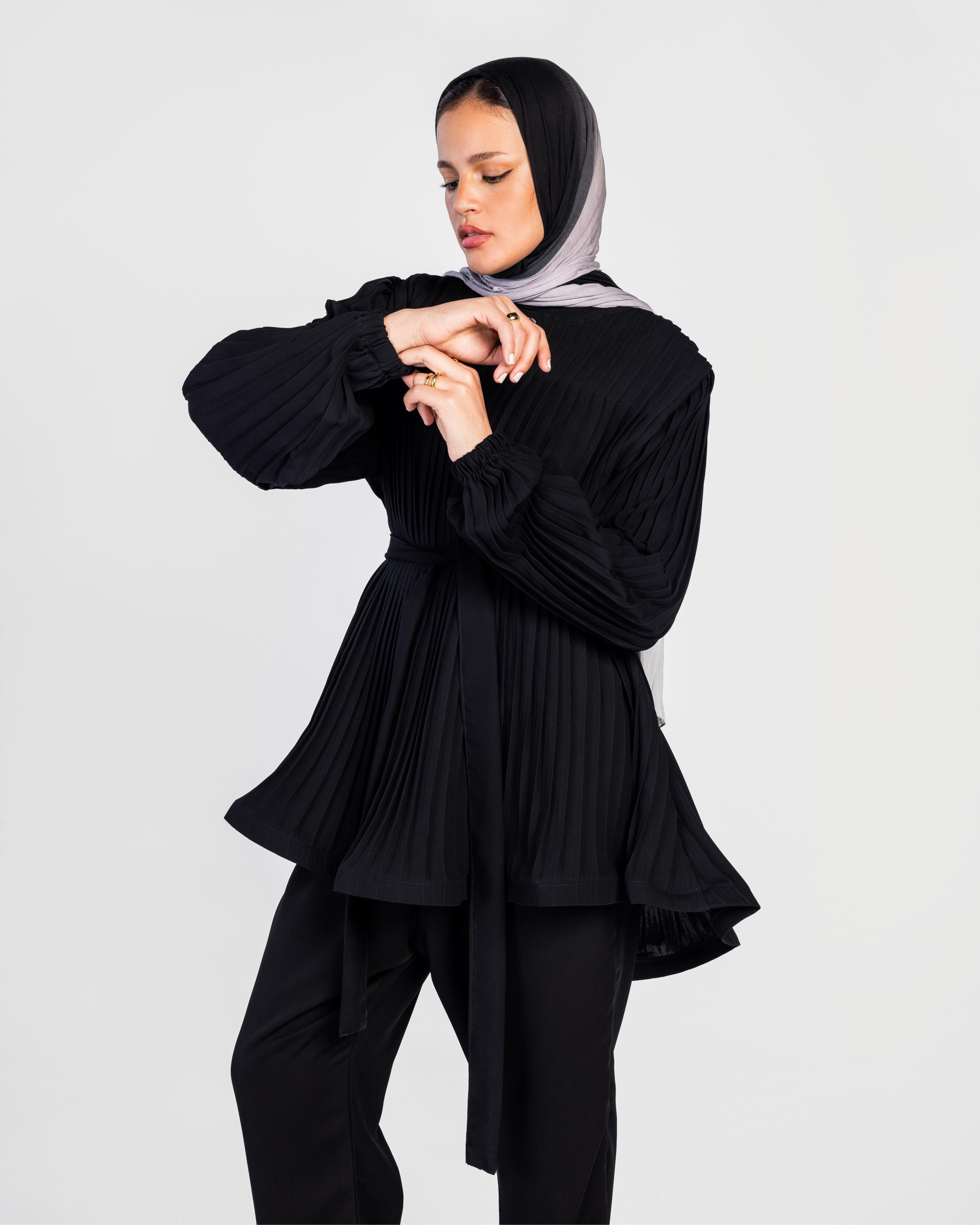 Black  Pleated Set