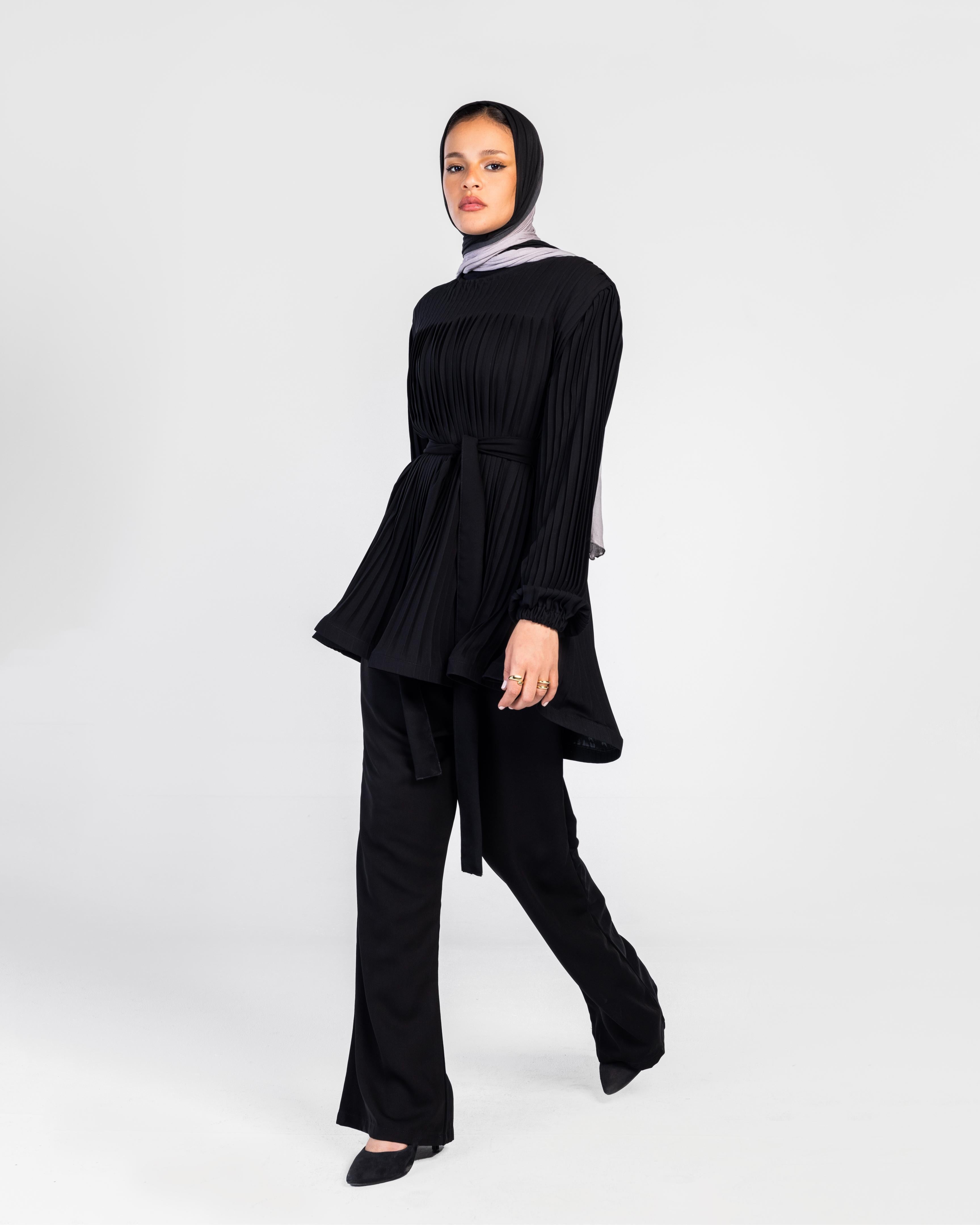 Black  Pleated Set