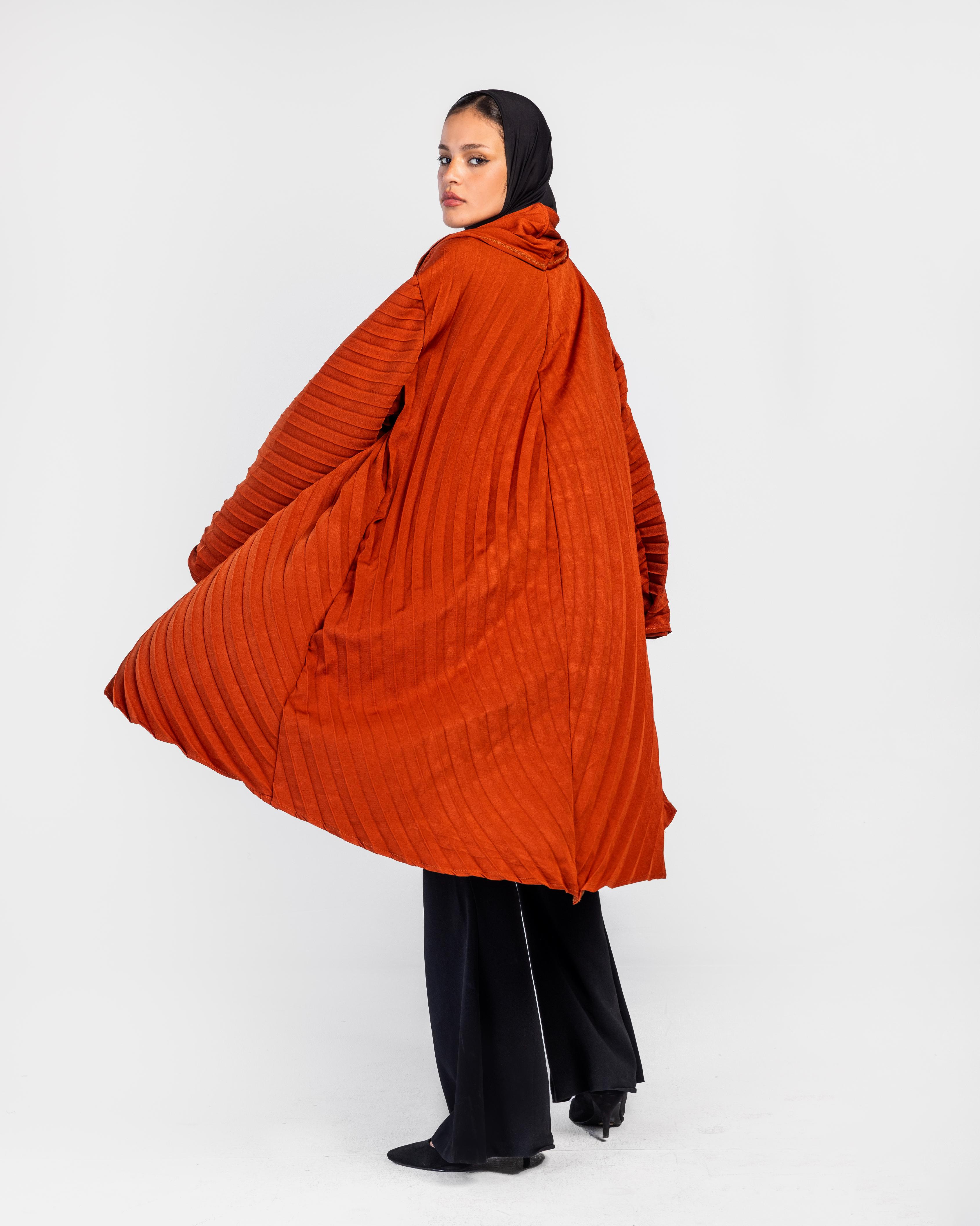 Brick Circular Pleated Cardigan