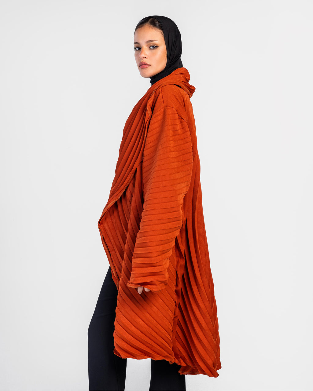 Brick Circular Pleated Cardigan