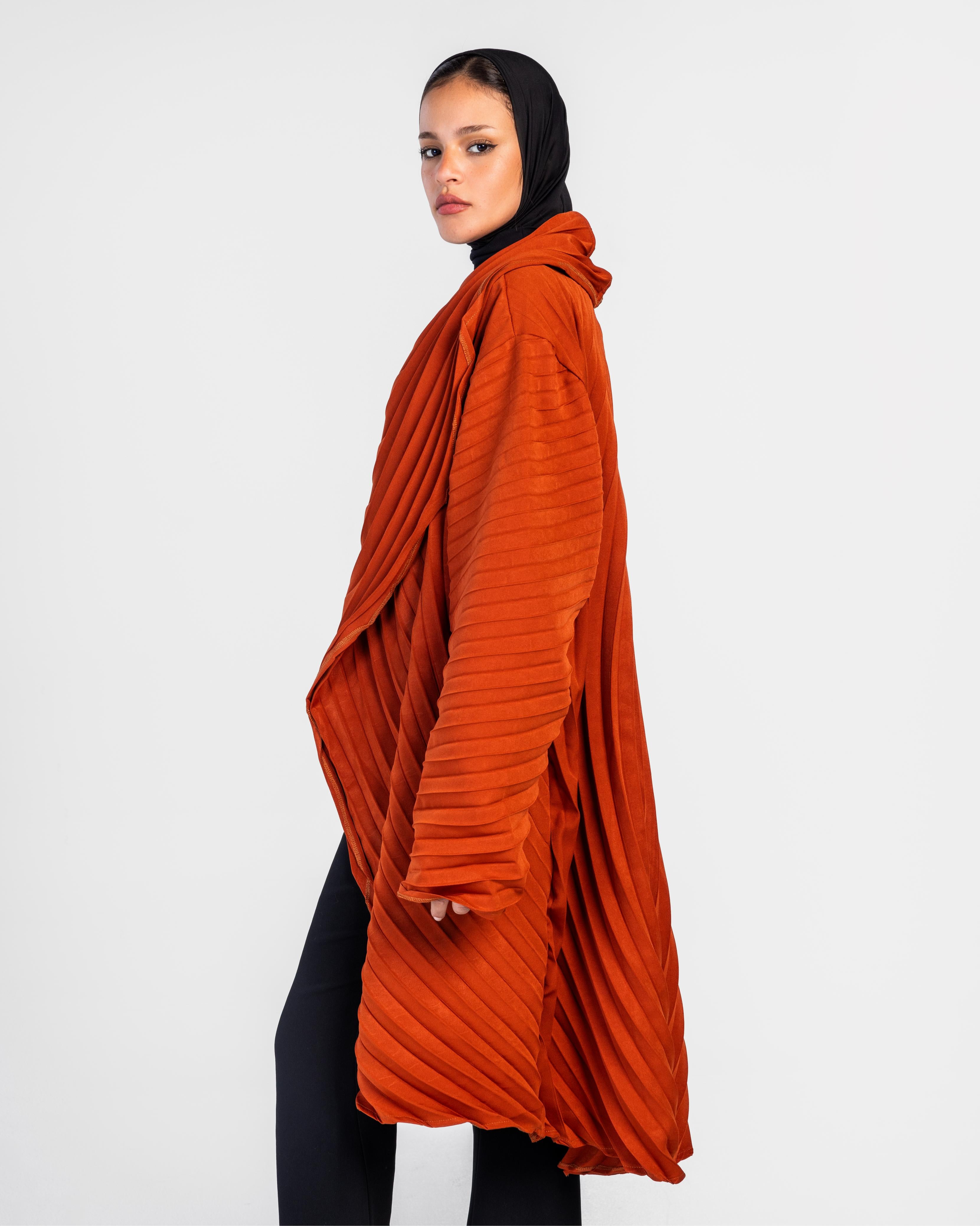 Brick Circular Pleated Cardigan