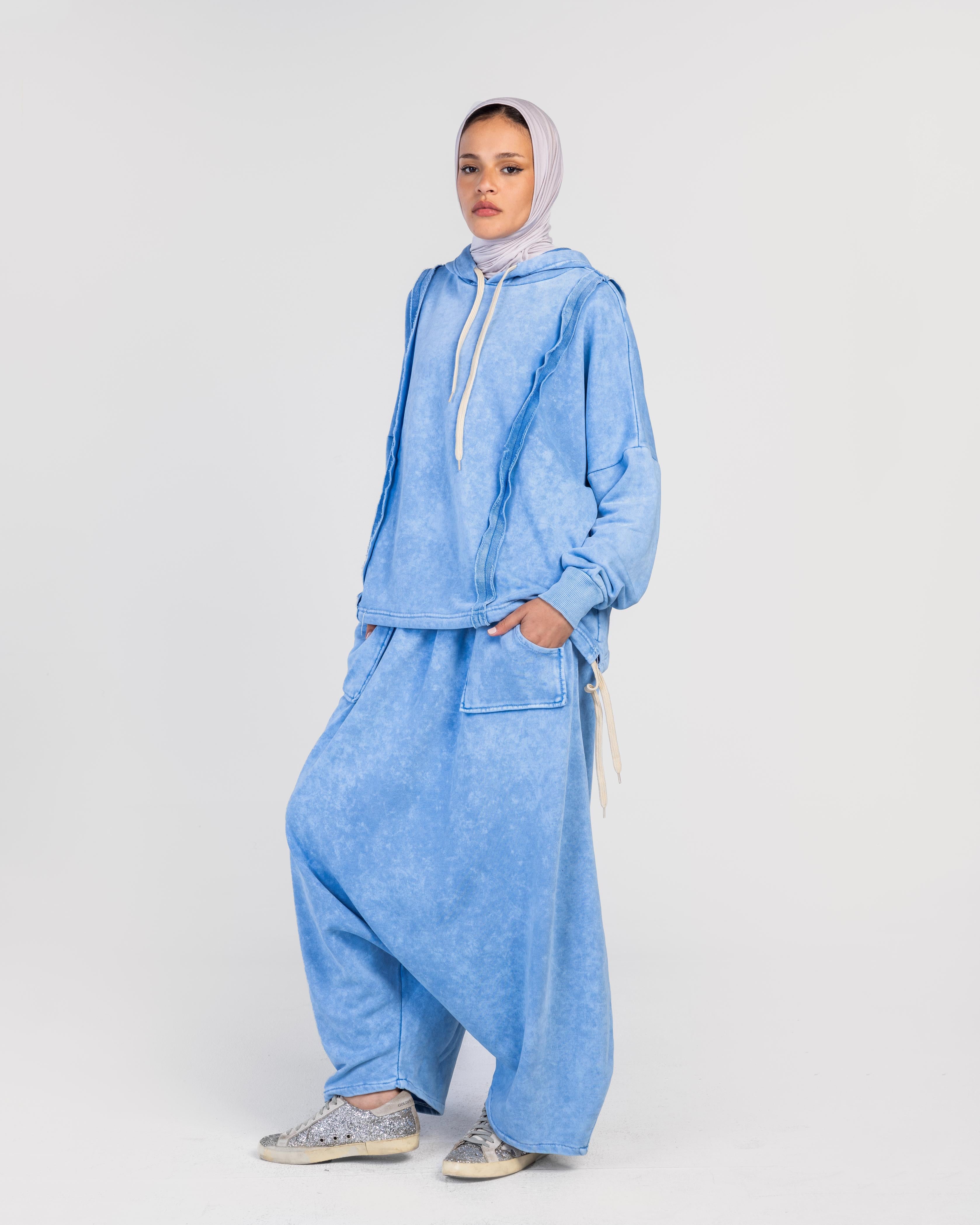 Blue Washed Sherwal Set