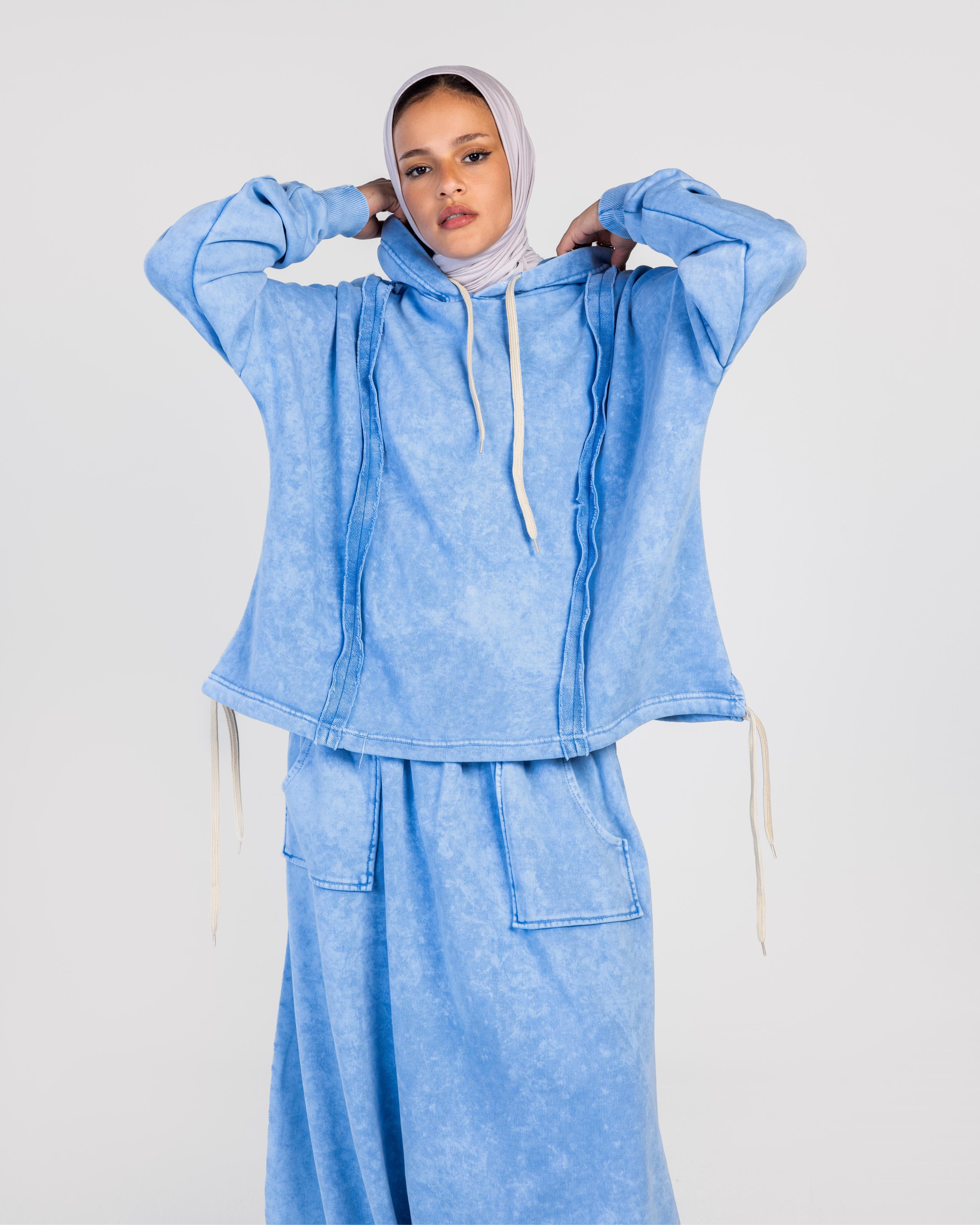 Blue Washed Sherwal Set