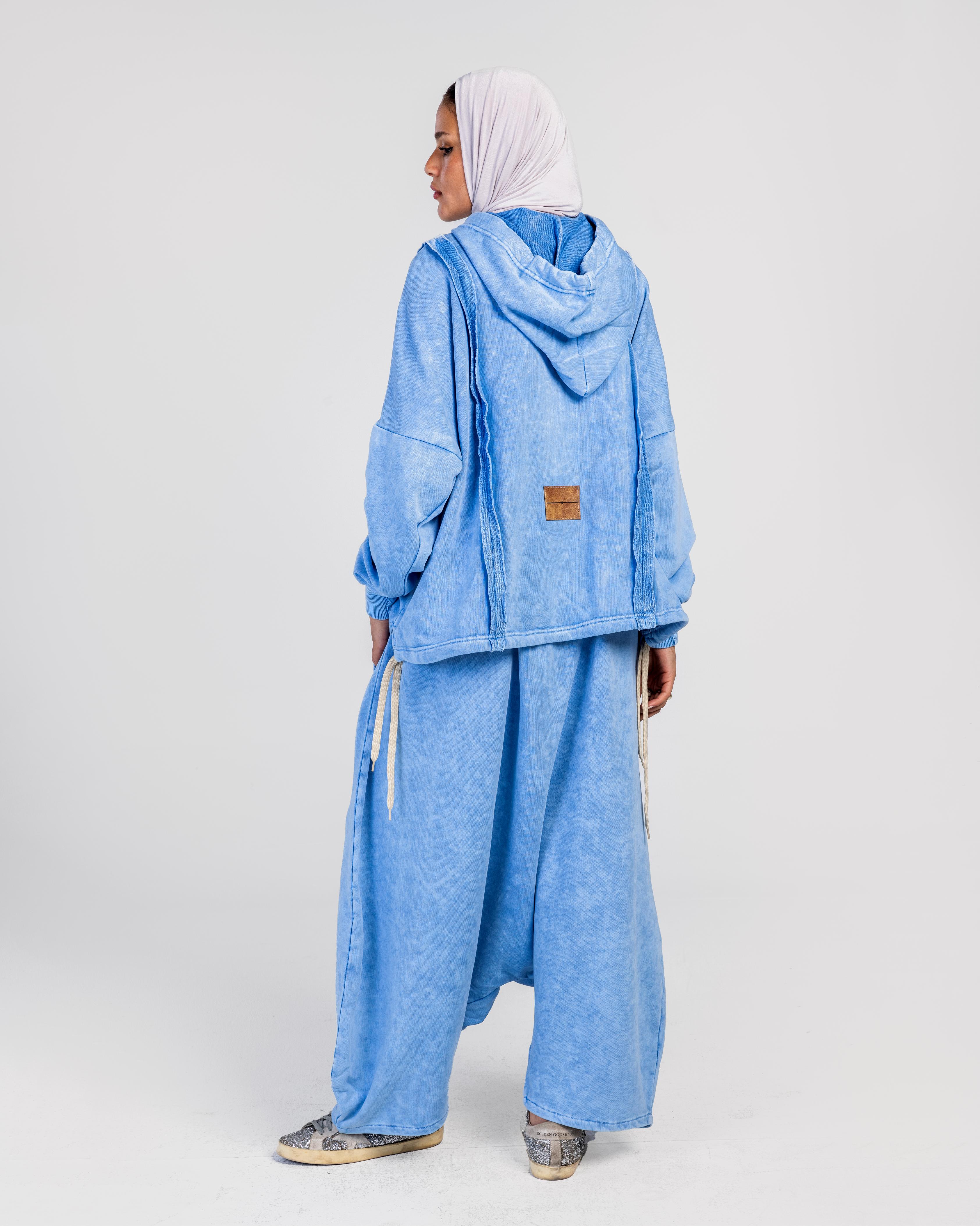 Blue Washed Sherwal Set